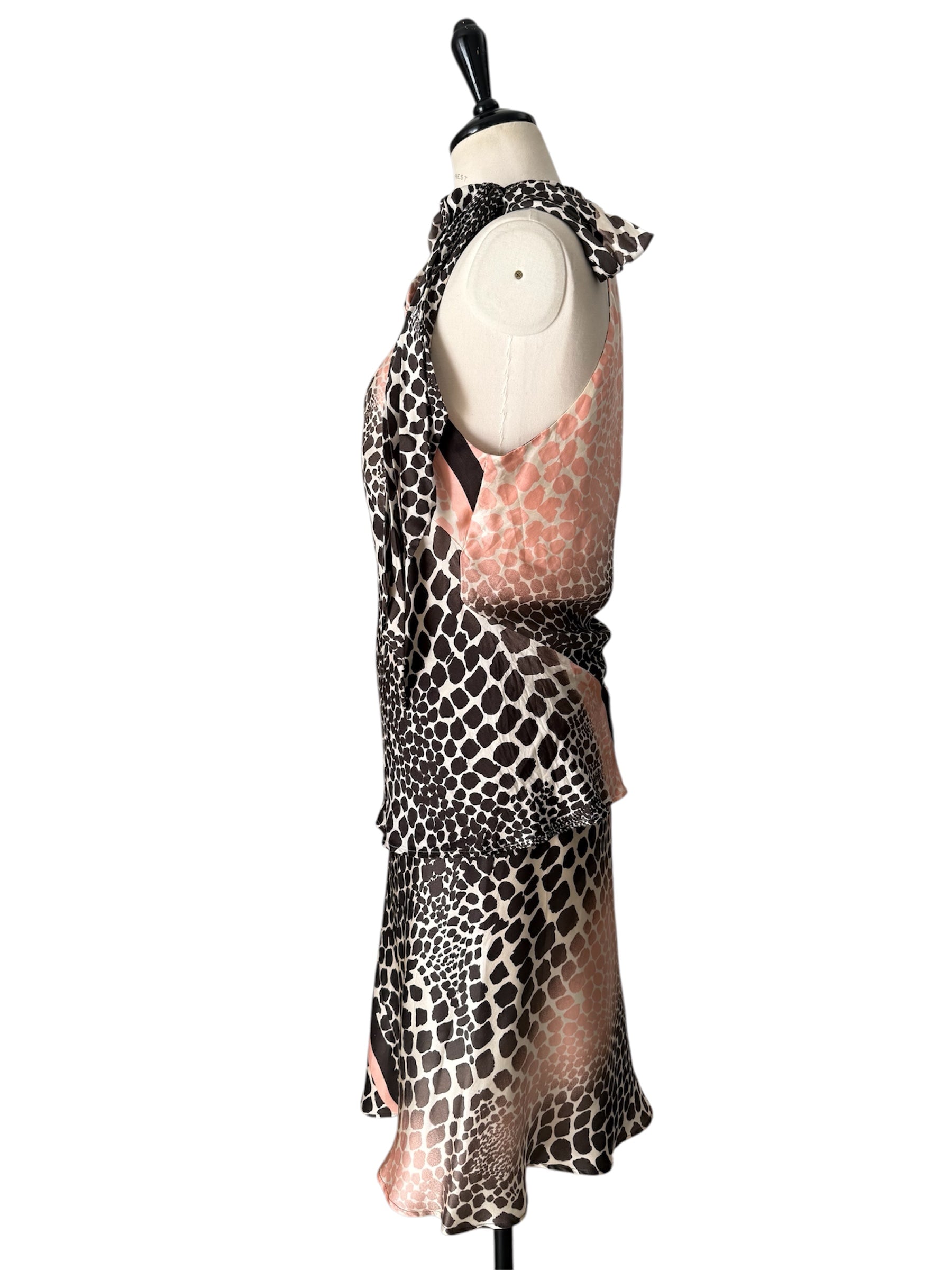 Roberto Cavalli SS 2004 silk set top and skirt