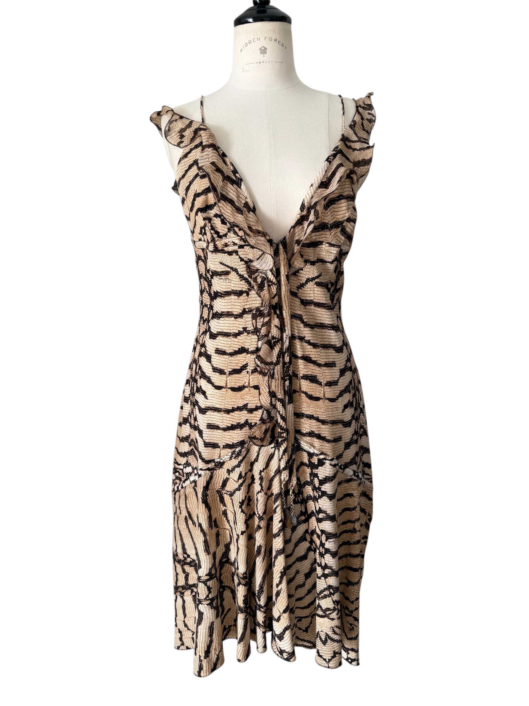Roberto Cavalli SS 2005 Runway silk animalier dress