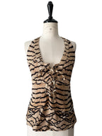 Roberto Cavalli SS 2005 Runway print top coins