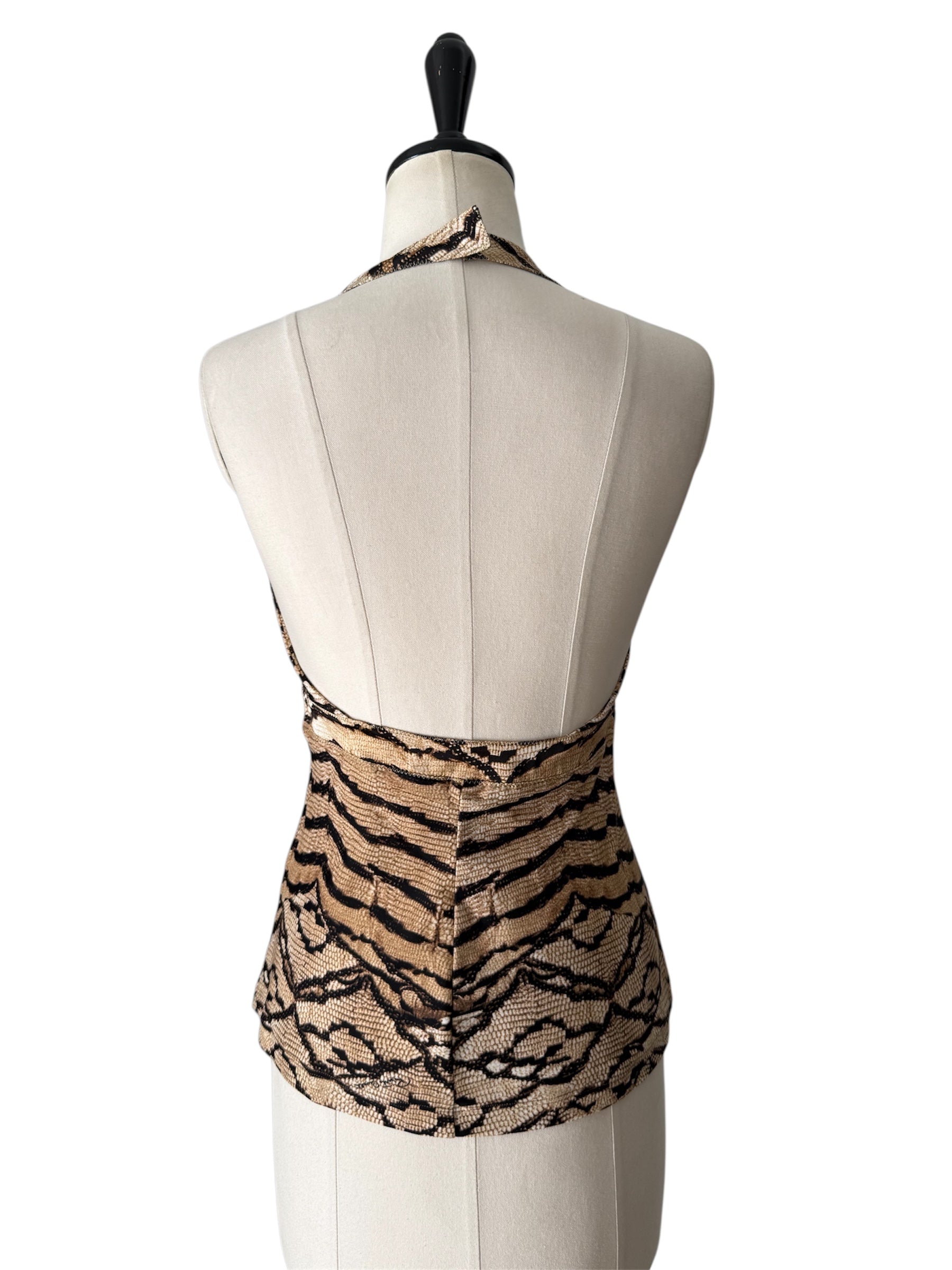 Roberto Cavalli SS 2005 Runway print top coins