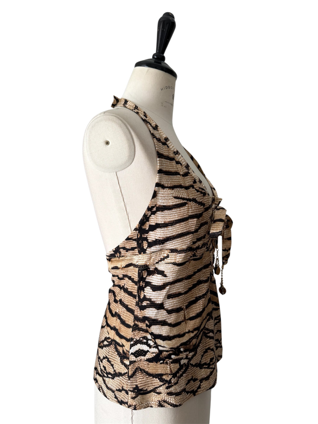 Roberto Cavalli SS 2005 Runway print top coins