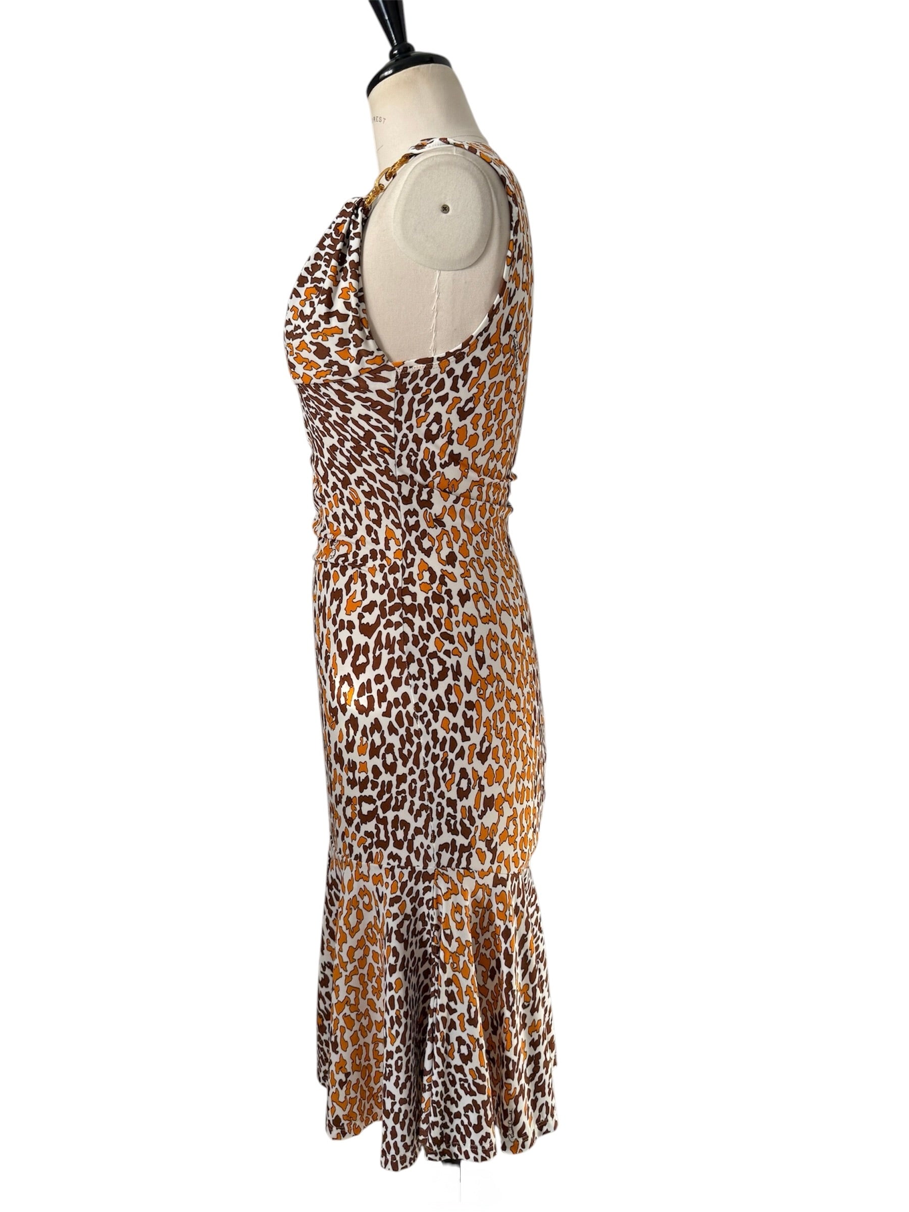 Roberto Cavalli SS 2006 orange brown mini dress
