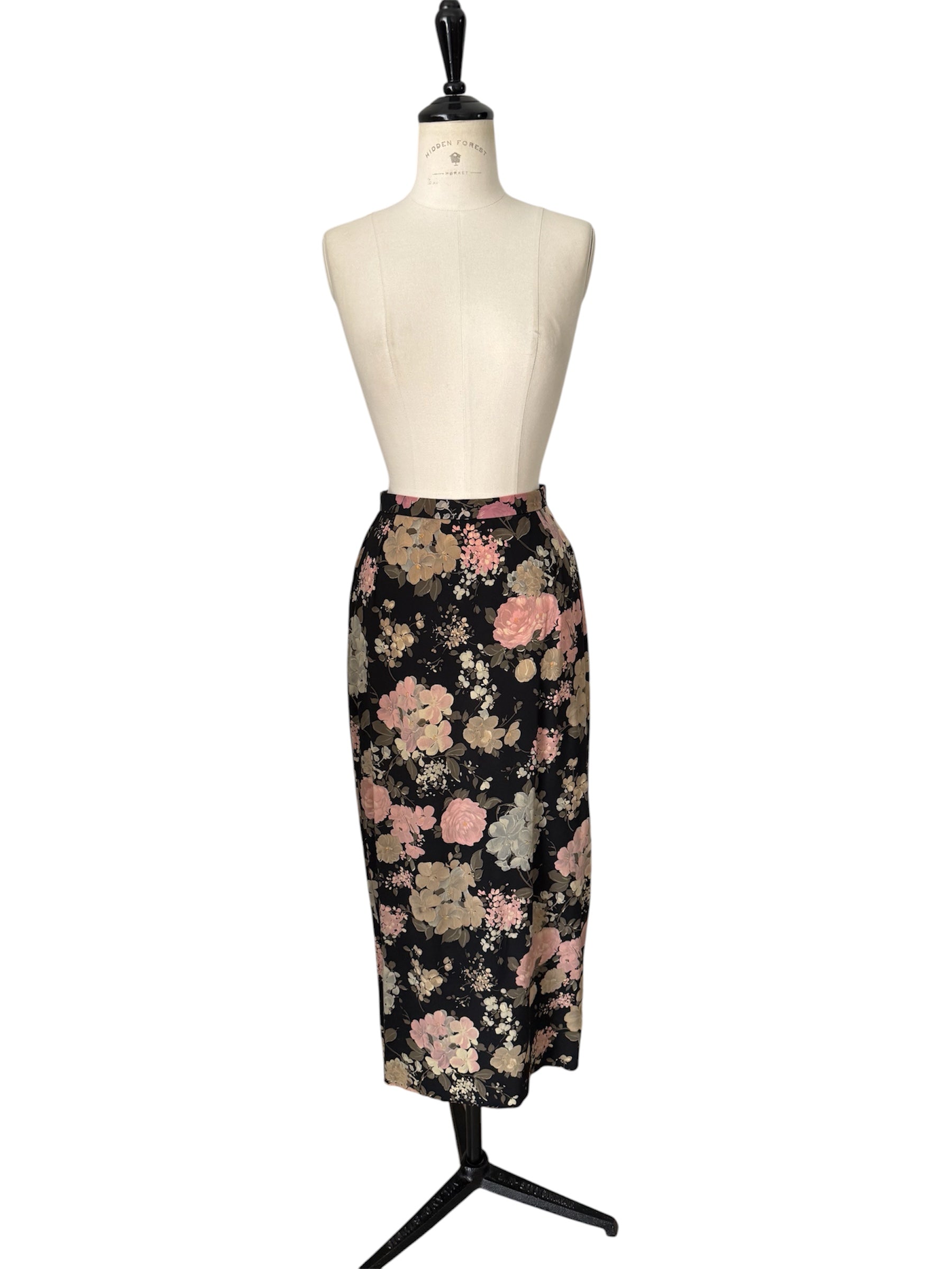 Rare Dolce & Gabbana SS 1997 Runway floral silk midi skirt