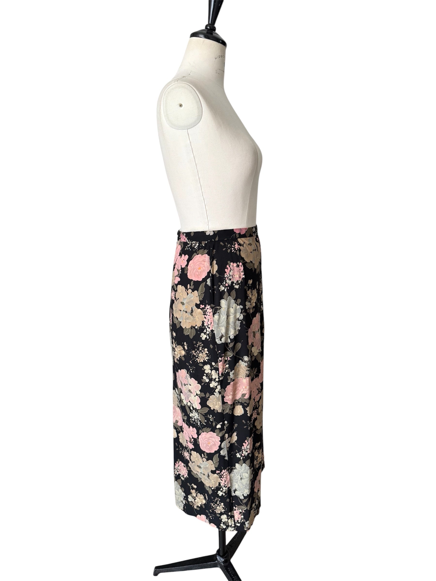 Rare Dolce & Gabbana SS 1997 Runway floral silk midi skirt