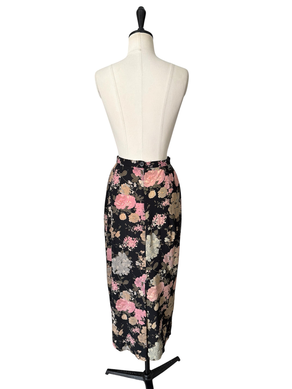 Rare Dolce & Gabbana SS 1997 Runway floral silk midi skirt