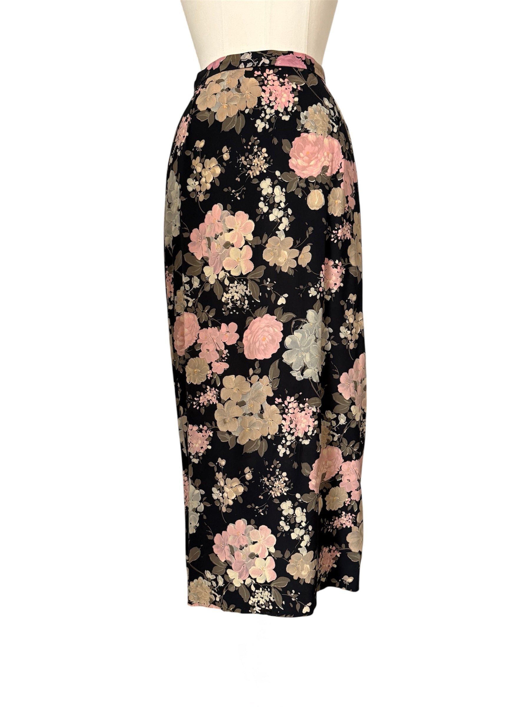 Rare Dolce & Gabbana SS 1997 Runway floral silk midi skirt