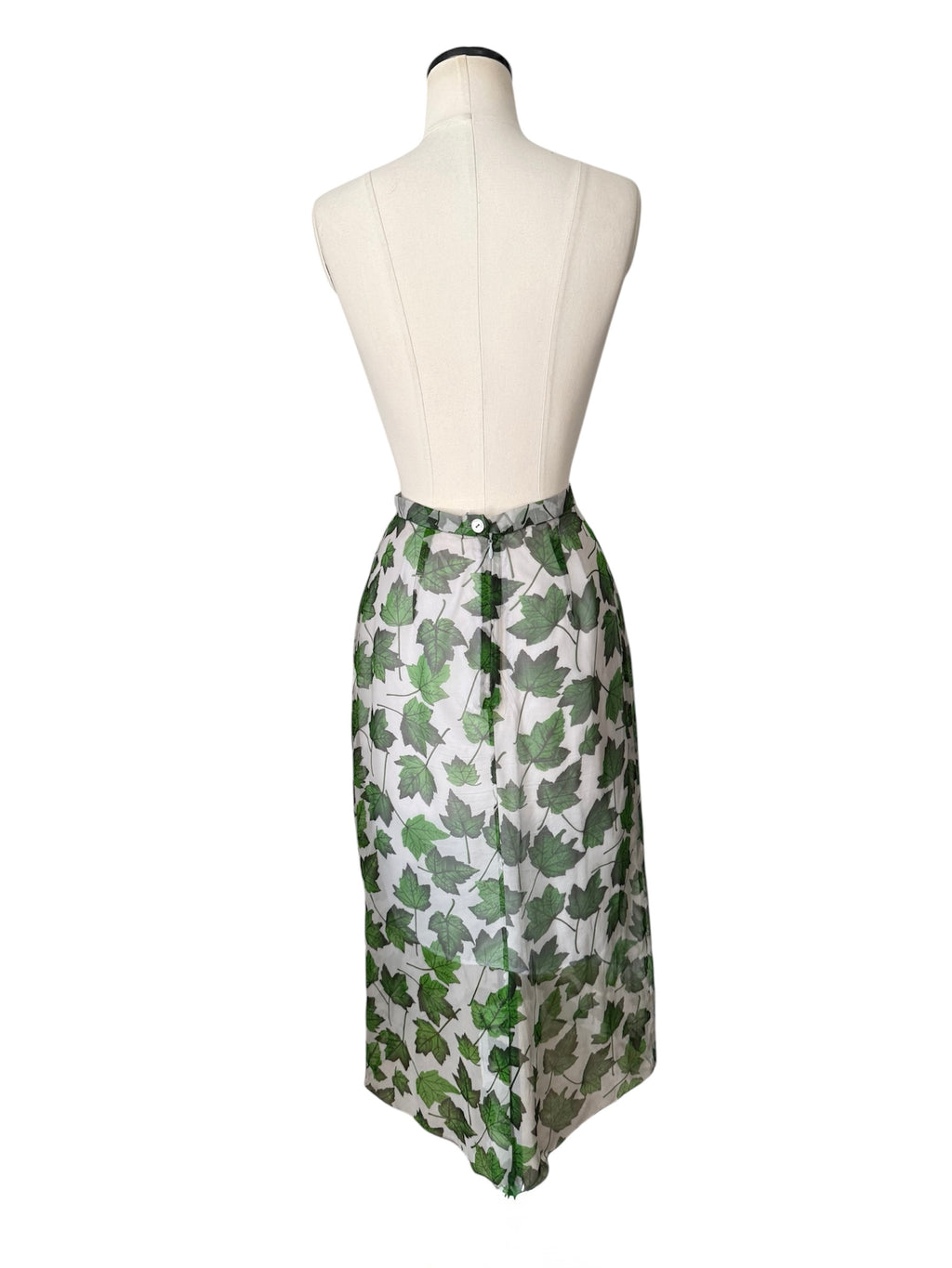 Dolce & Gabbana SS 1997 Runway midi skirt print leaves
