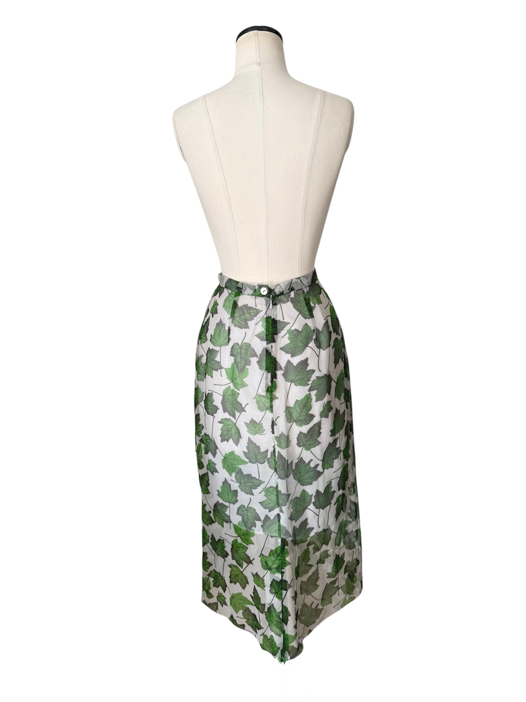 Dolce & Gabbana SS 1997 Runway midi skirt print leaves