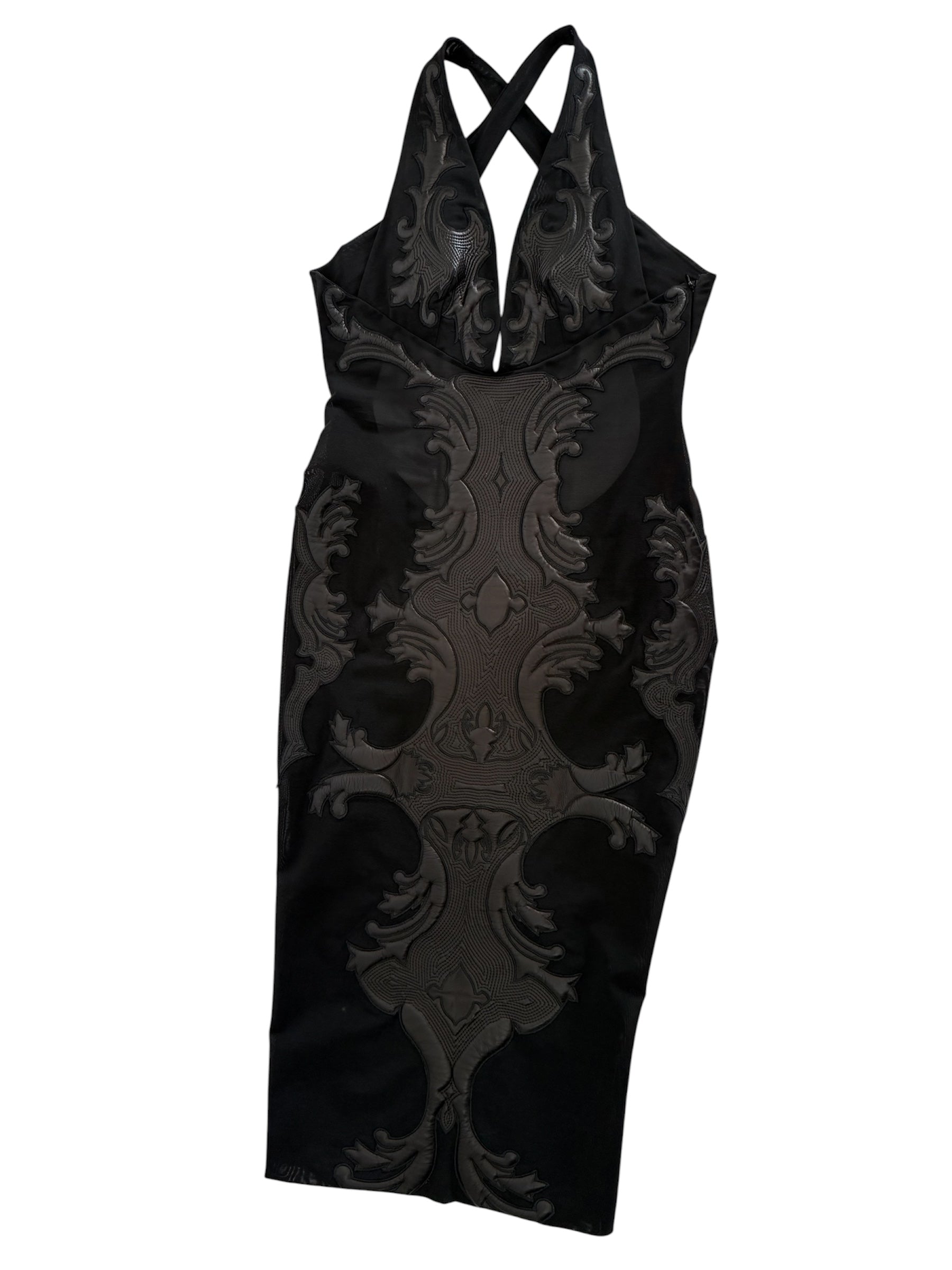 Roberto Cavalli FW 2002 Runway midi leather dress