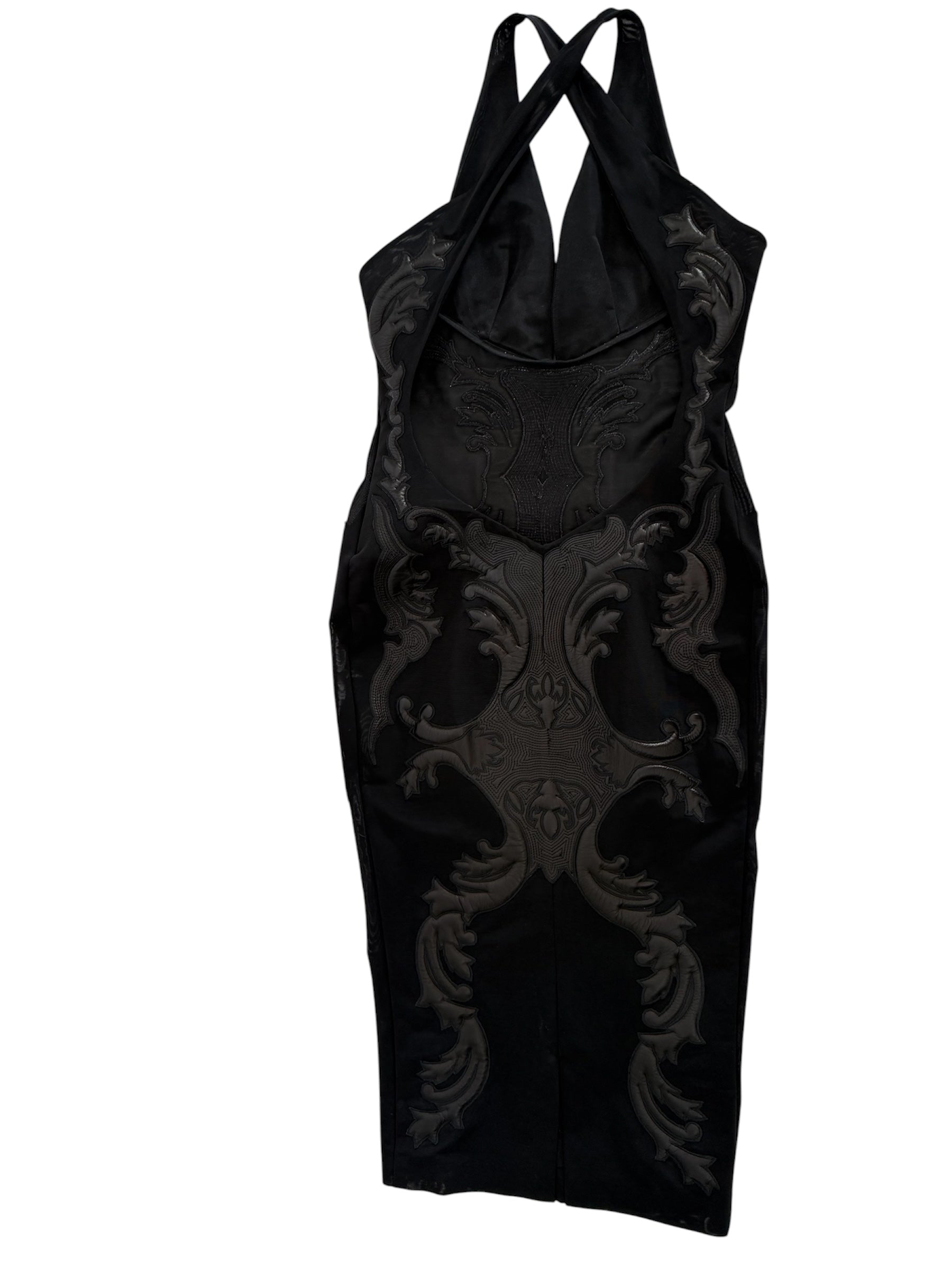 Roberto Cavalli FW 2002 Runway midi leather dress