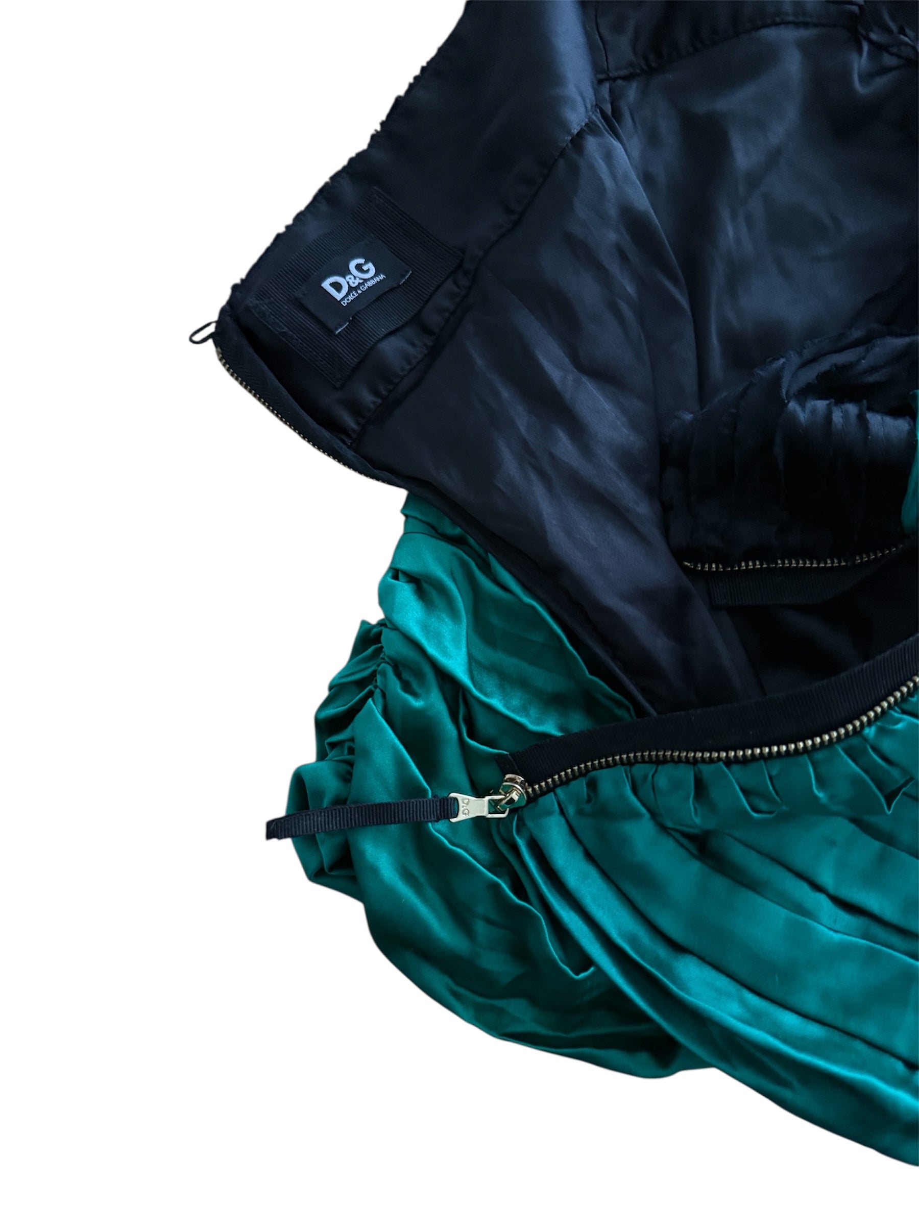D&g vintage green silk bustier top