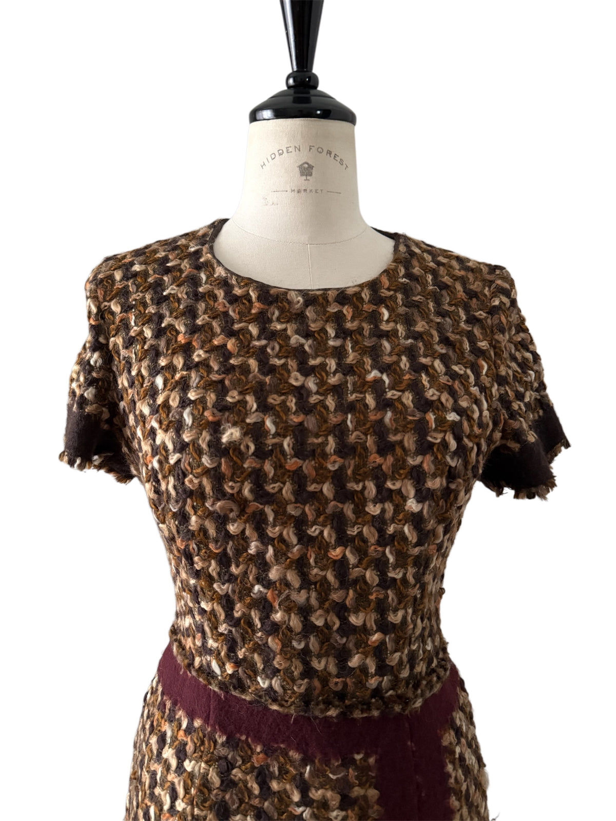 Prada wool vintage dress tweed FW 2000