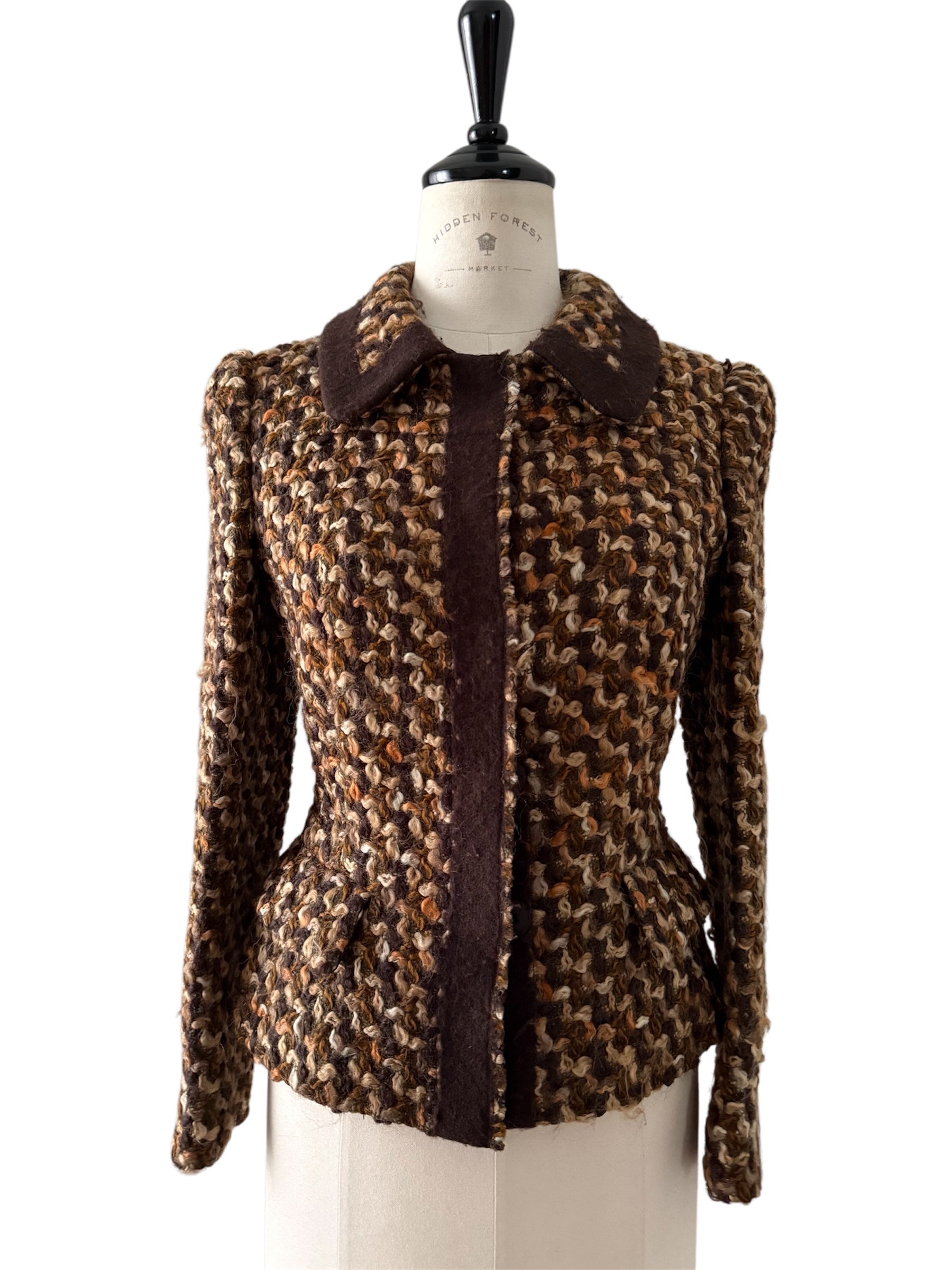 Prada jacket wool bouclè tweed 2000s