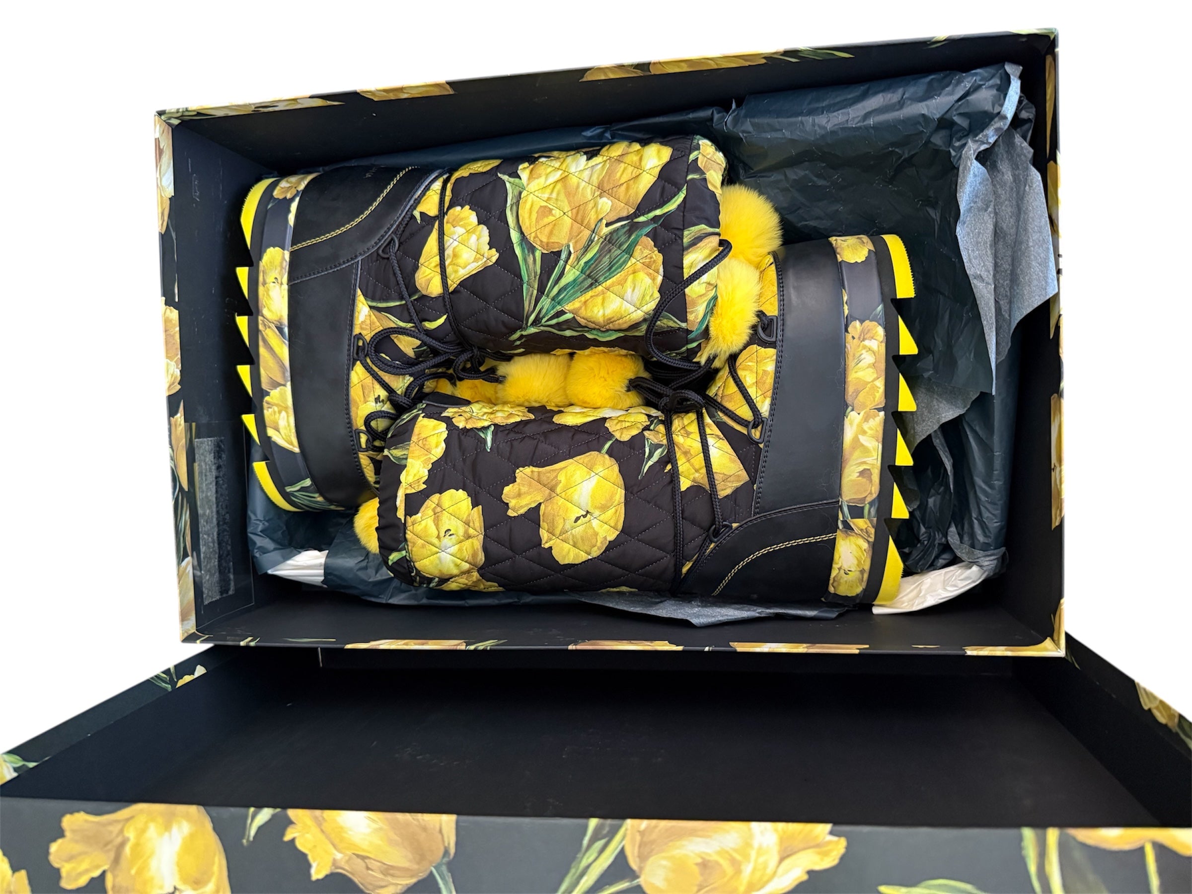 Dolce & Gabbana floral winter snow moon boot