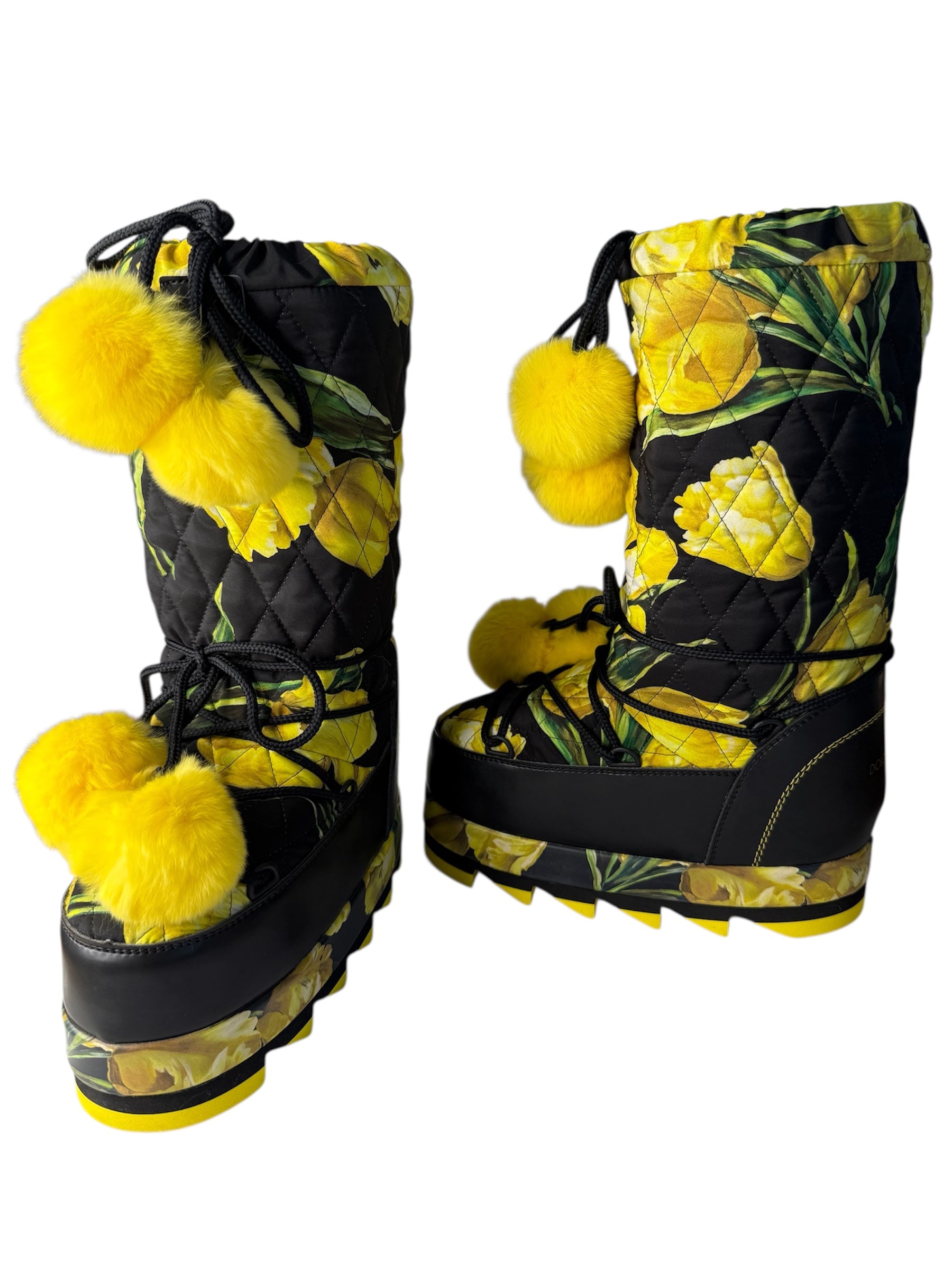 Dolce & Gabbana floral winter snow moon boot