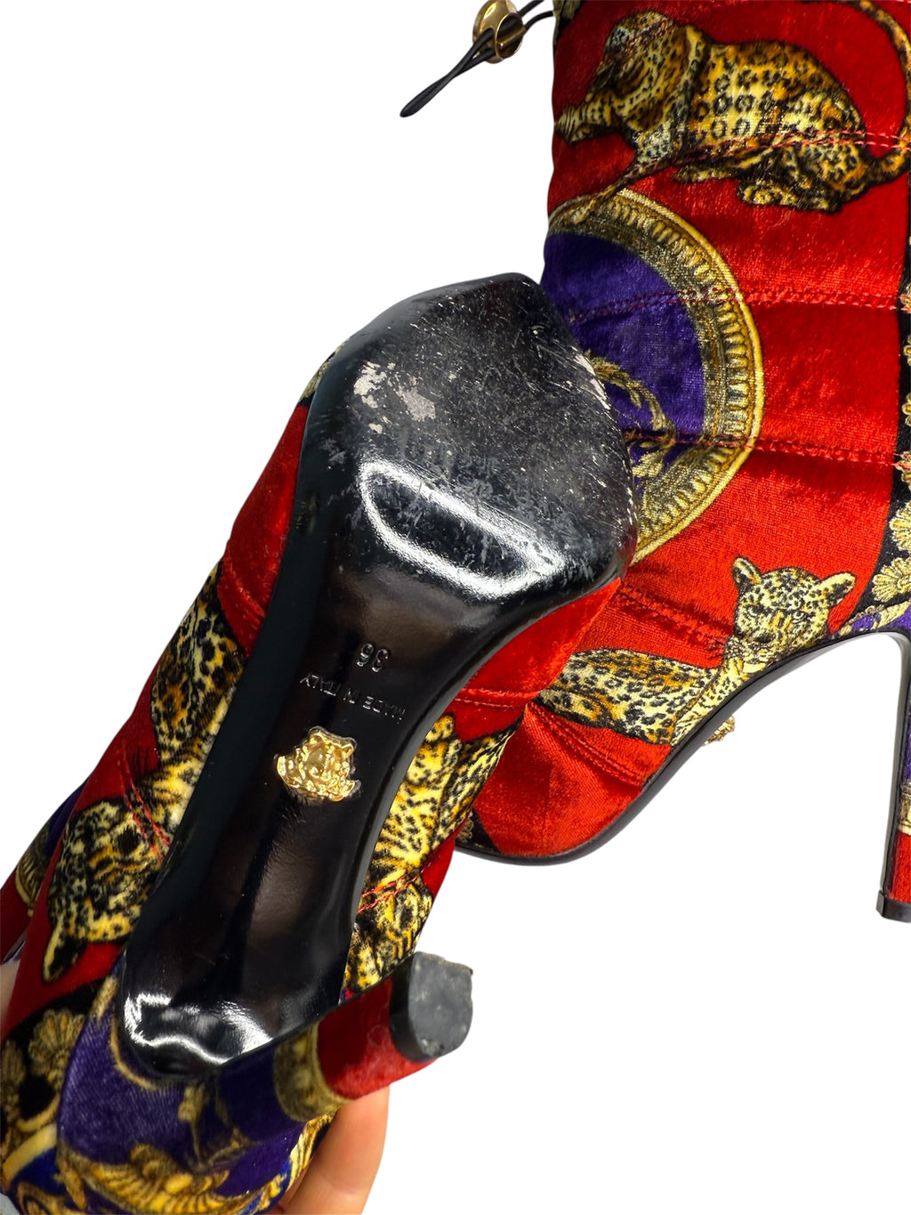 Versace velvet multicolor boots FW 2018