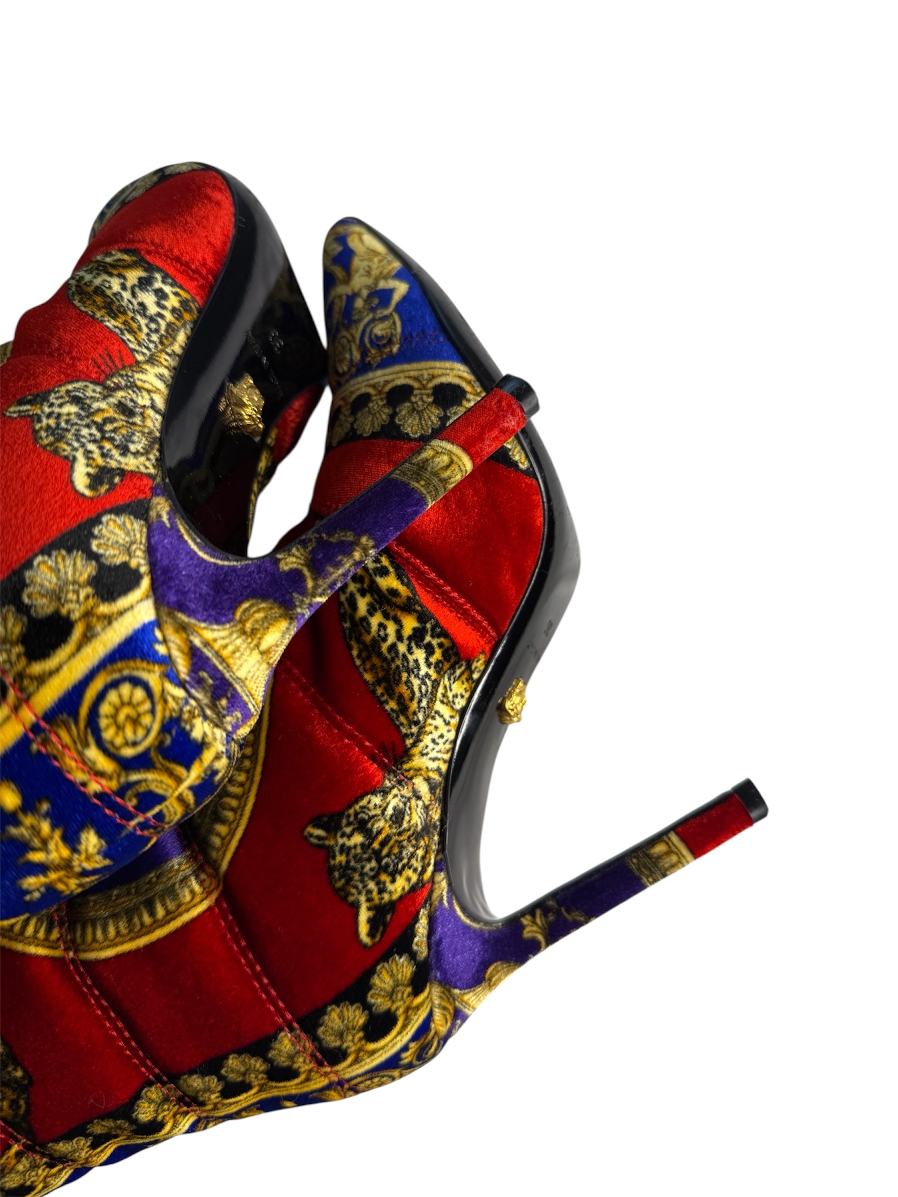 Versace velvet multicolor boots FW 2018
