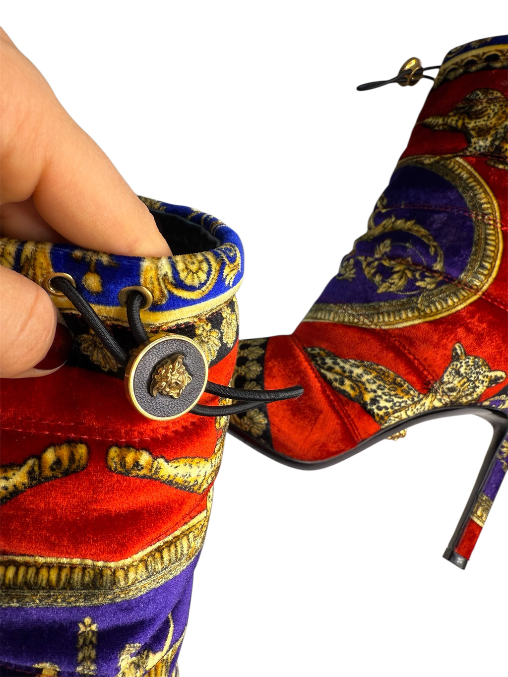 Versace velvet multicolor boots FW 2018