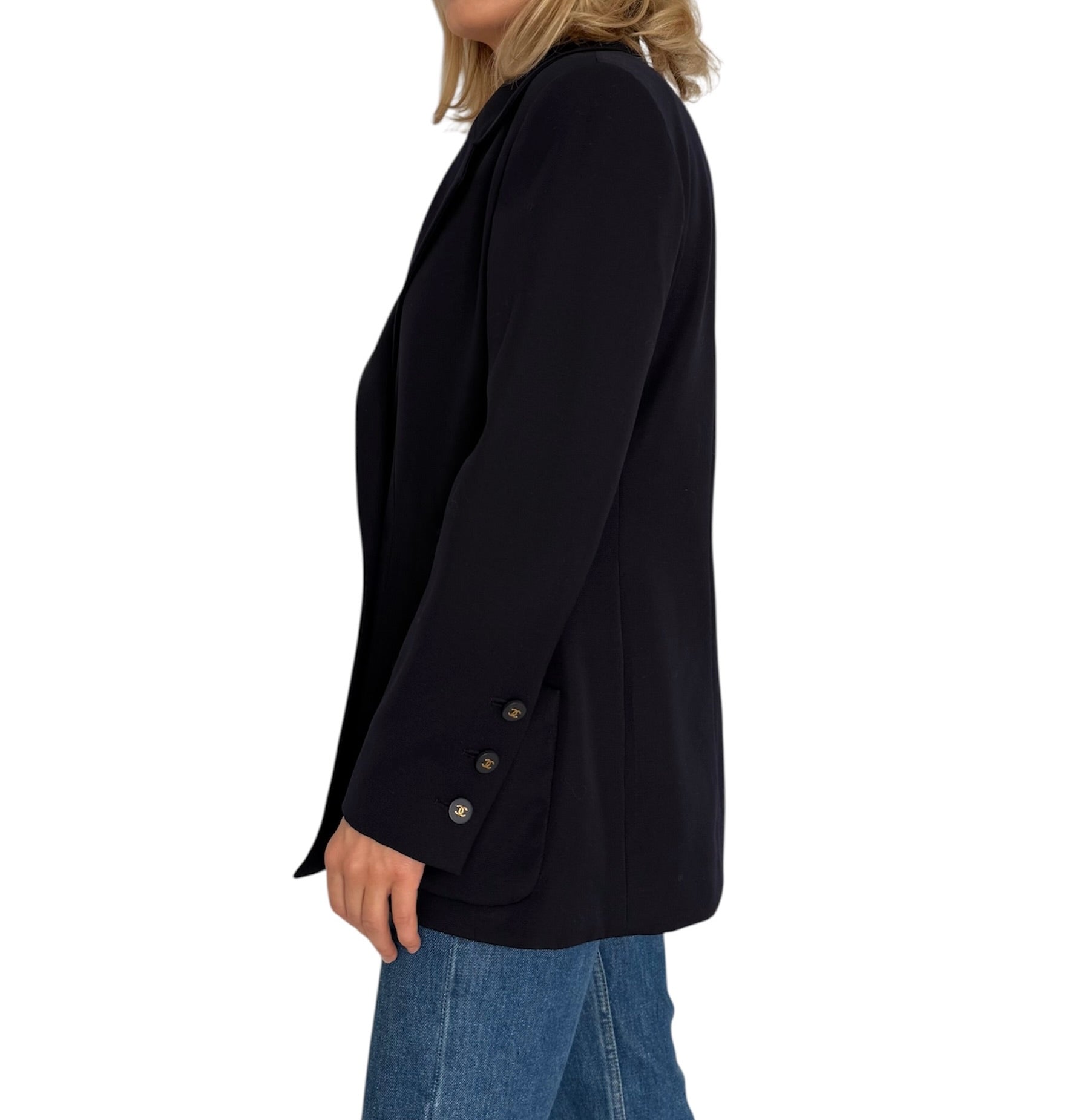 Chanel dark blue jacket blazer vintage 90s
