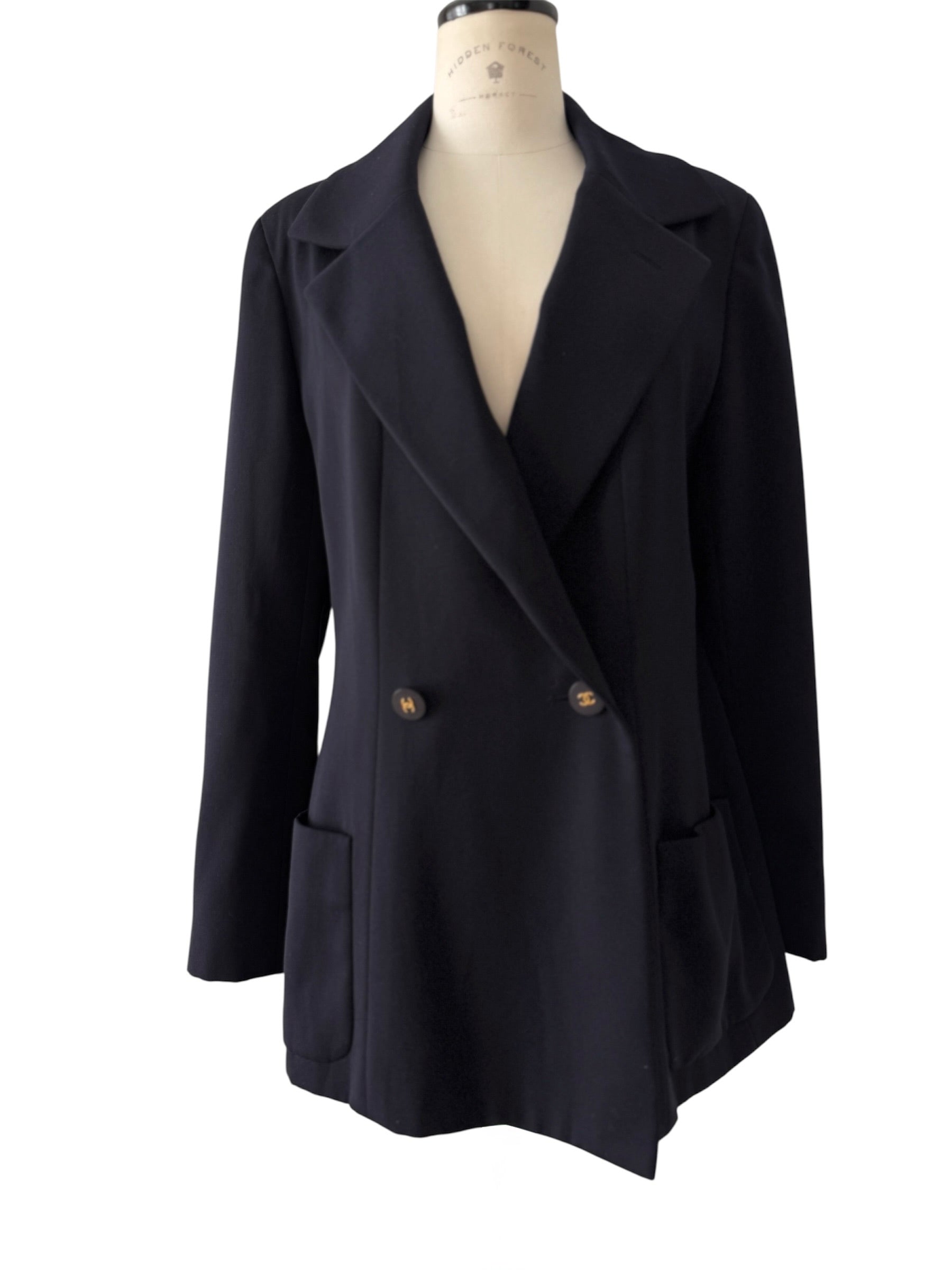 Chanel dark blue jacket blazer vintage 90s