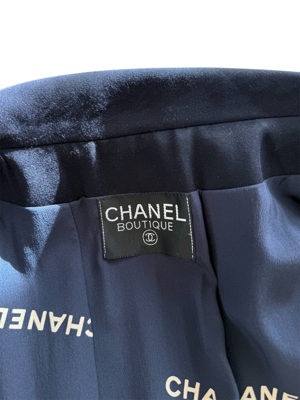 Chanel dark blue jacket blazer vintage 90s