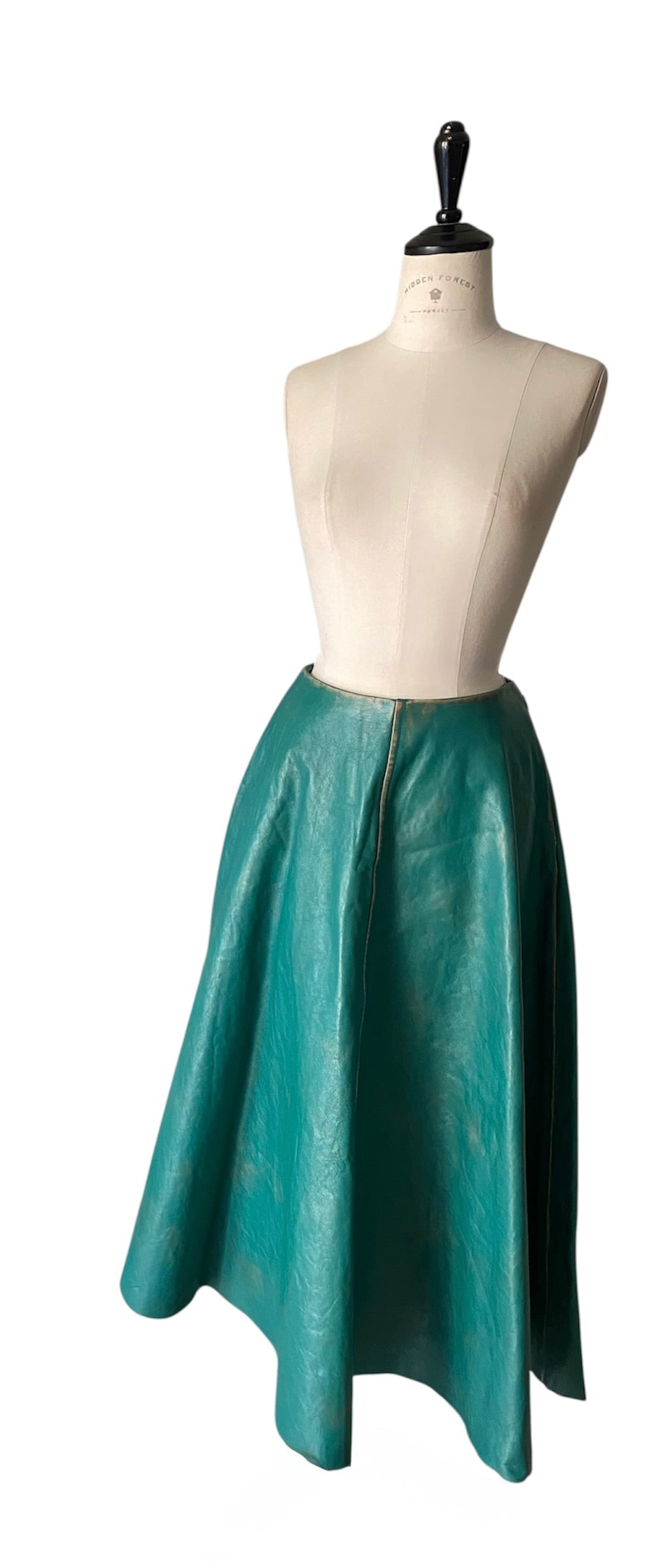 Prada FW 2013 leather midi skirt
