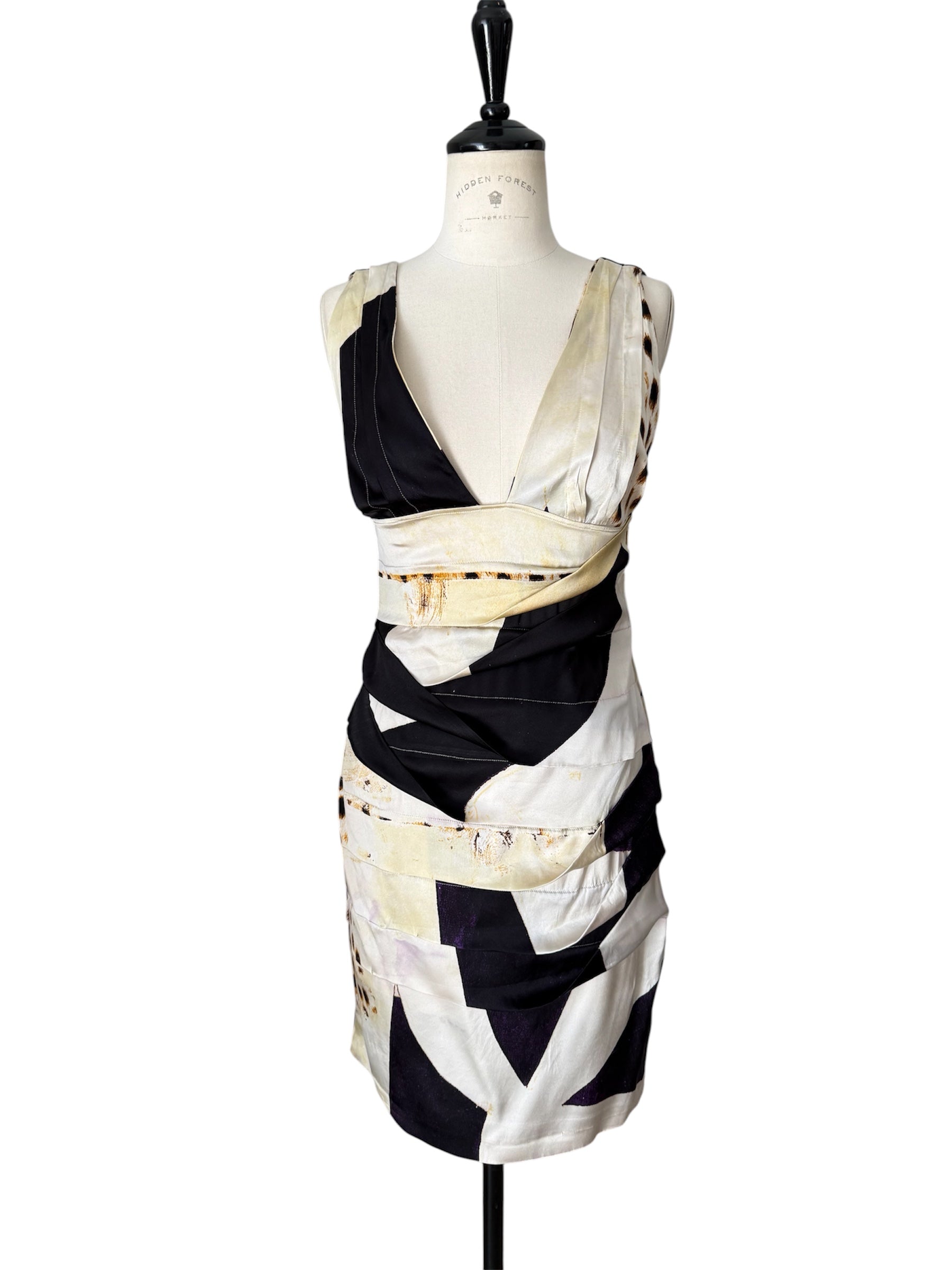 Roberto Cavalli SS 2007 silk mini multicolor dress