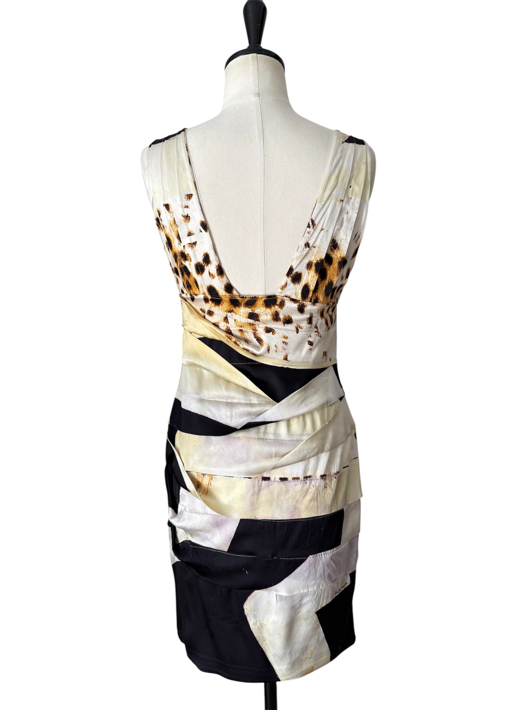 Roberto Cavalli SS 2007 silk mini multicolor dress