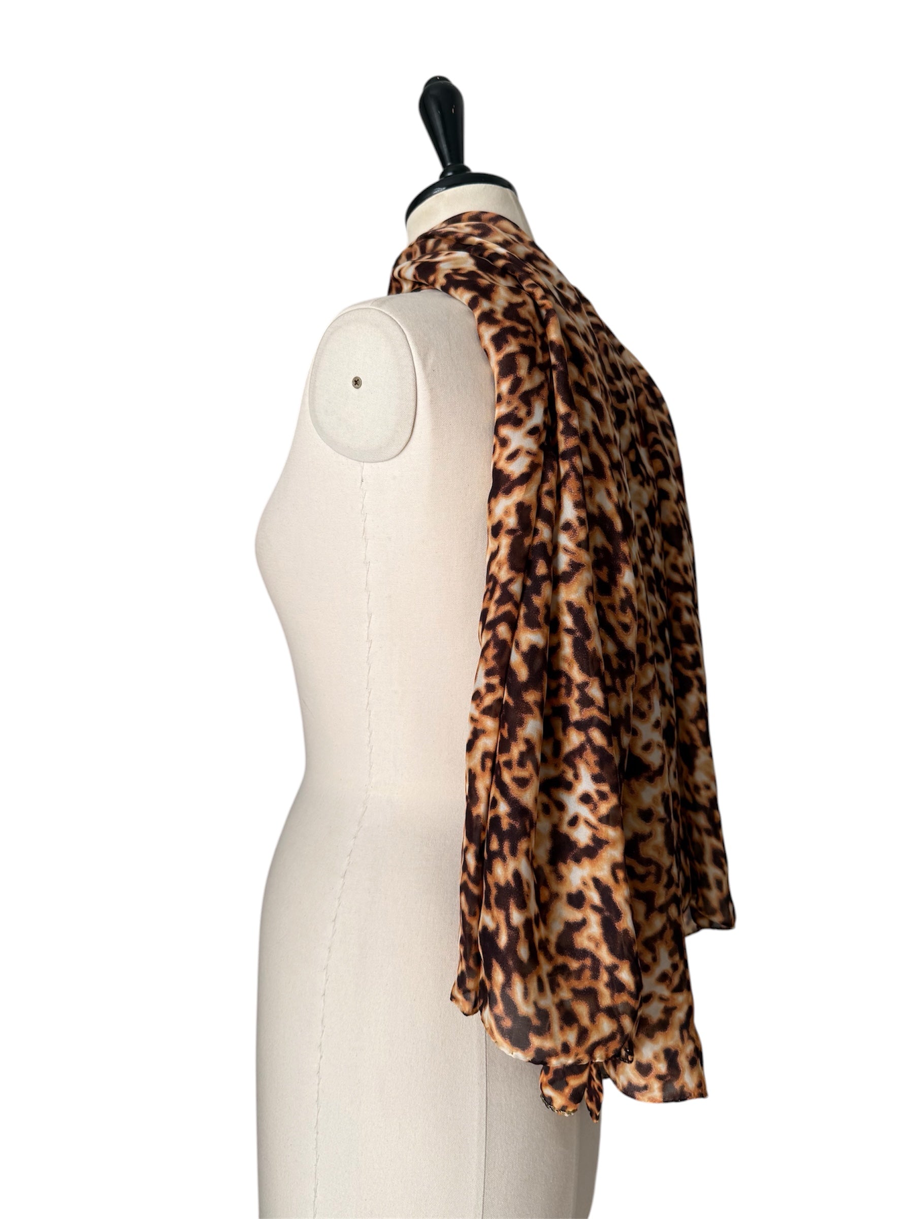 Roberto Cavalli SS 2003 tortoiseshell-patterned silk scarf