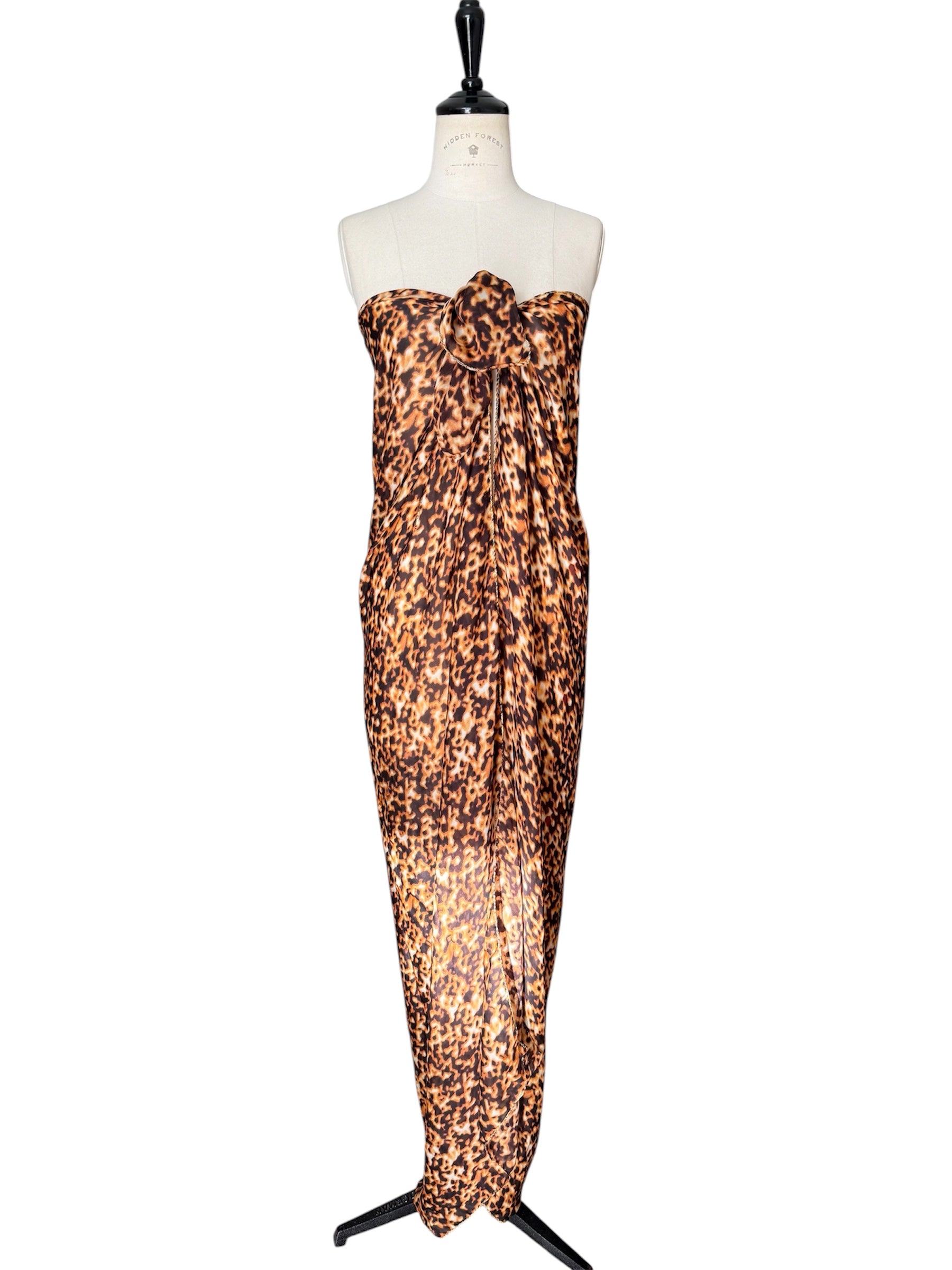 Roberto Cavalli SS 2003 tortoiseshell-patterned silk scarf