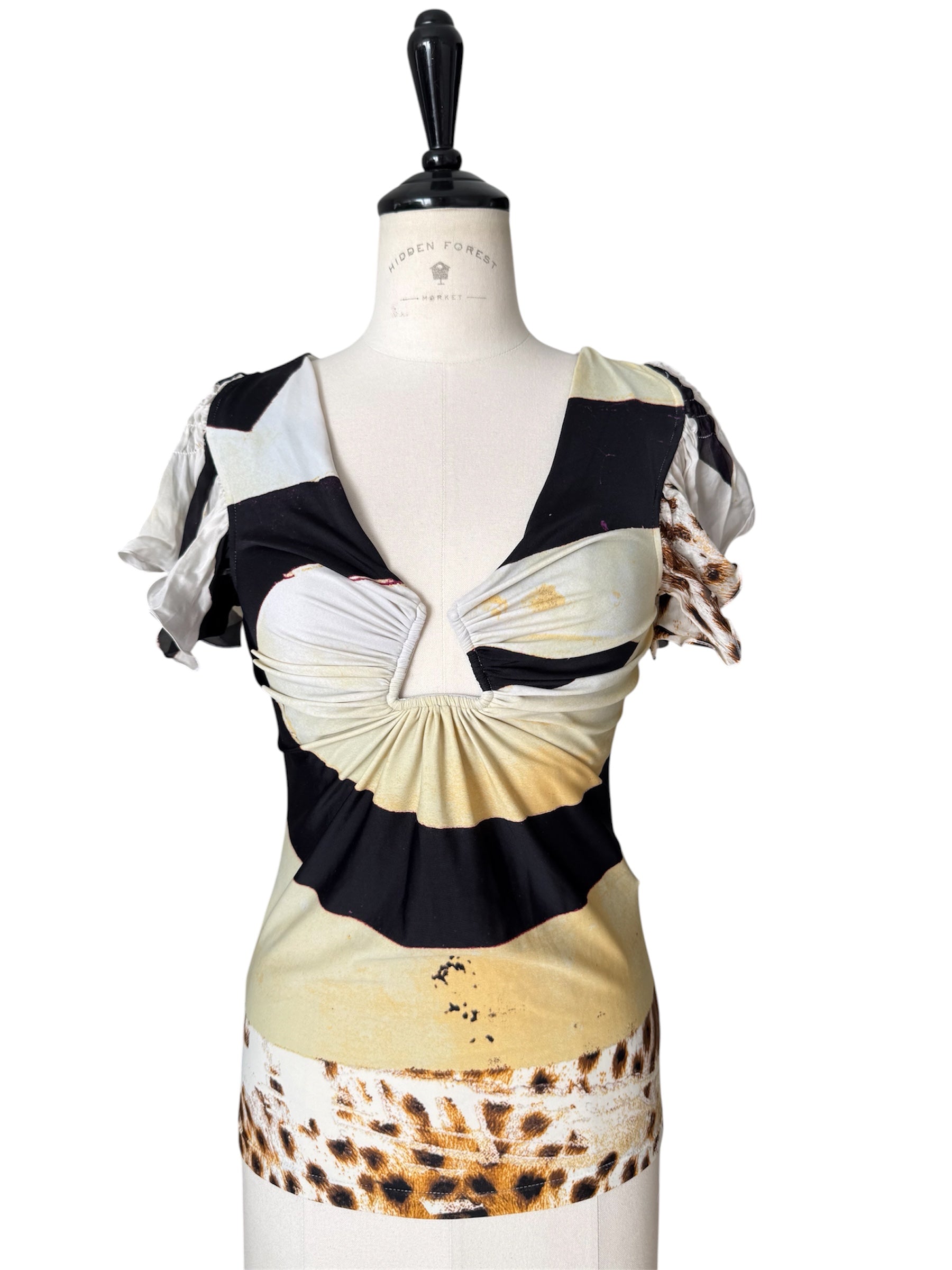 Roberto Cavalli SS 2007 top silk sleeves volant