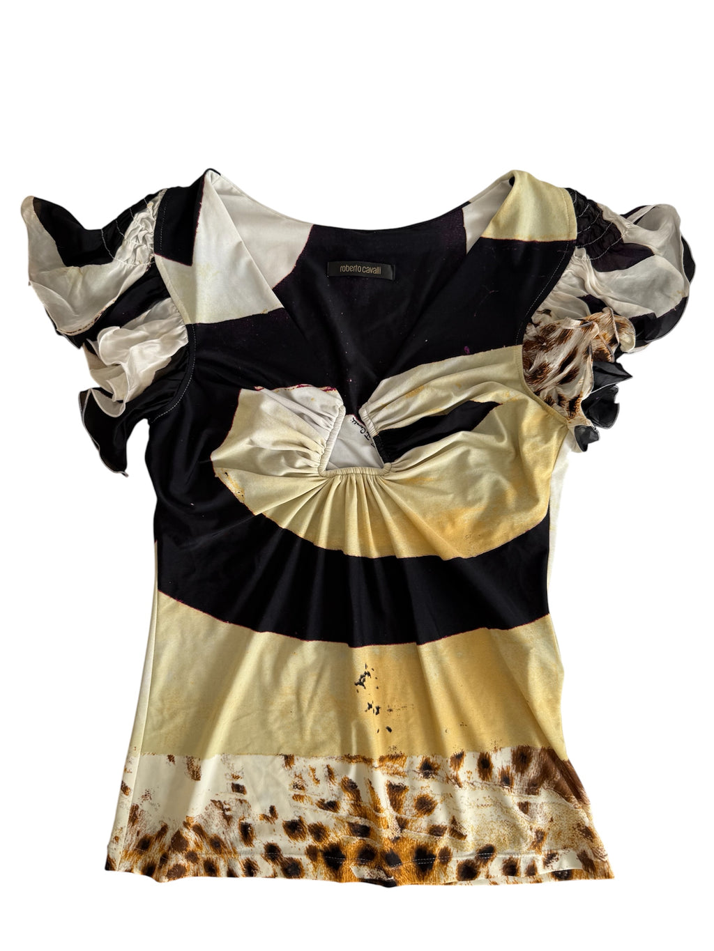 Roberto Cavalli SS 2007 top silk sleeves volant