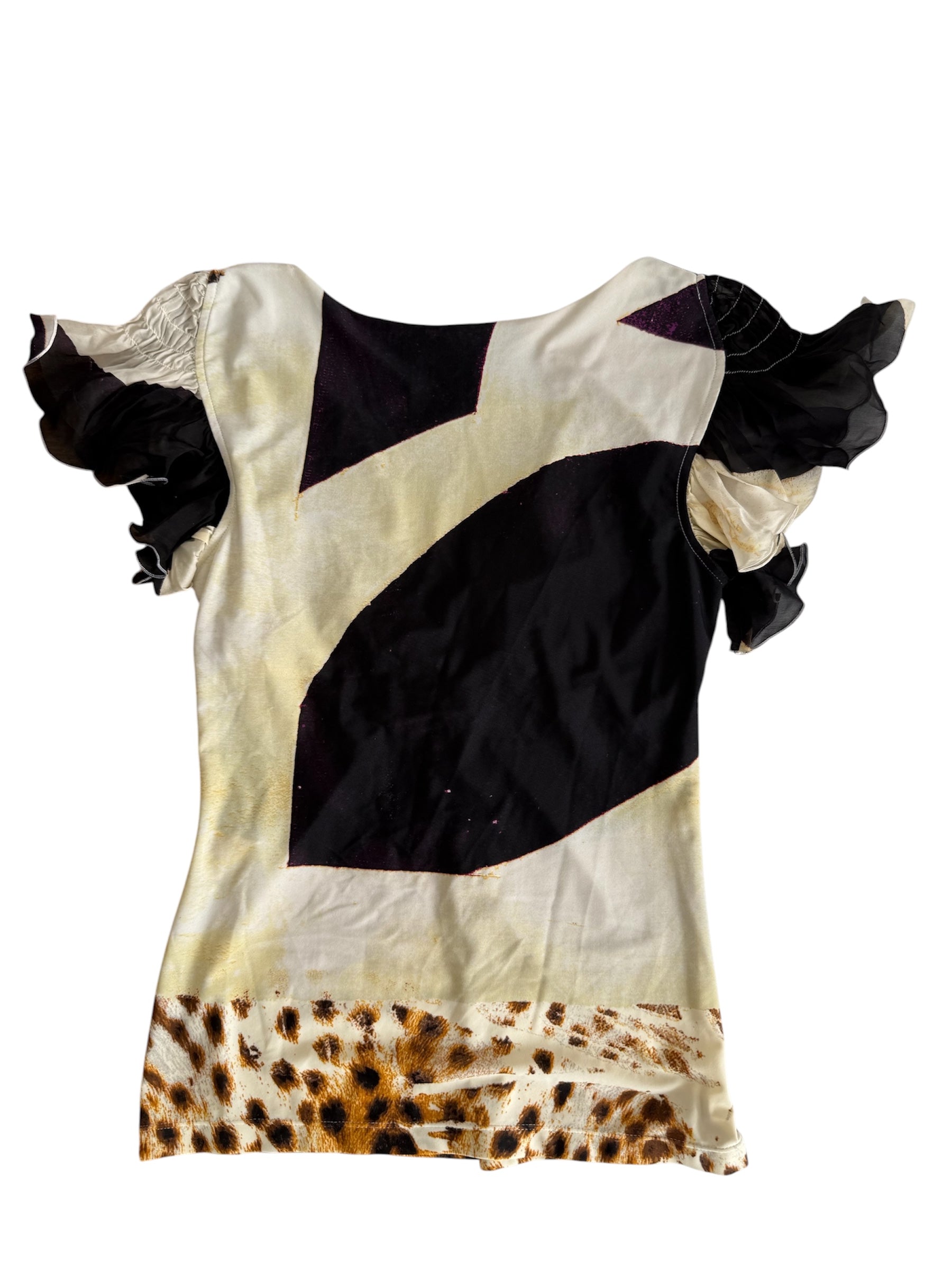 Roberto Cavalli SS 2007 top silk sleeves volant