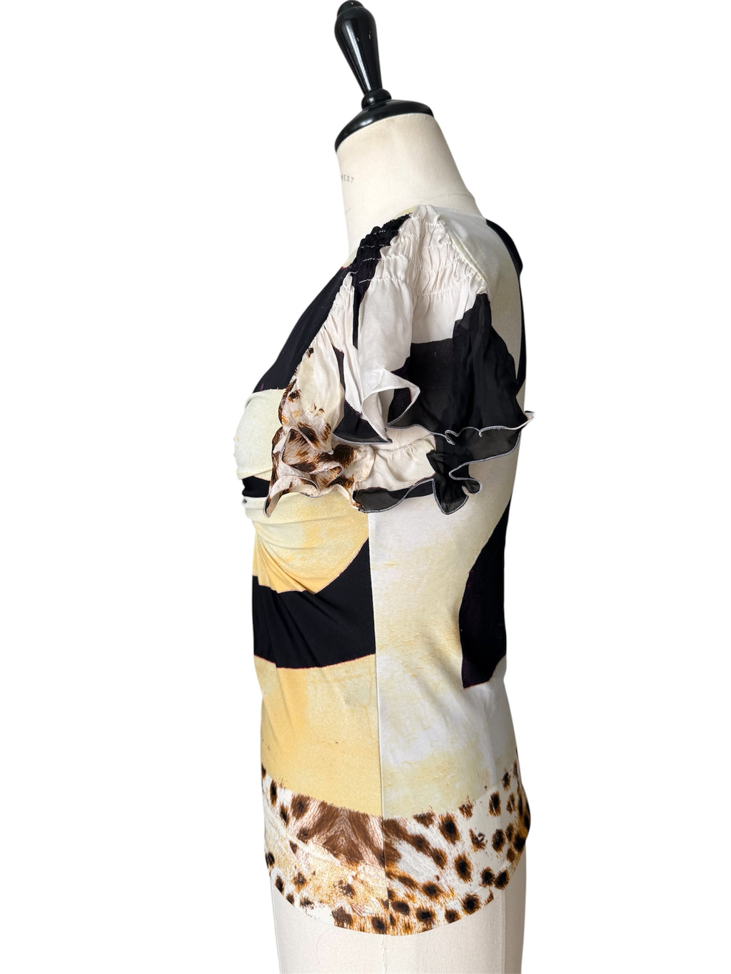 Roberto Cavalli SS 2007 top silk sleeves volant