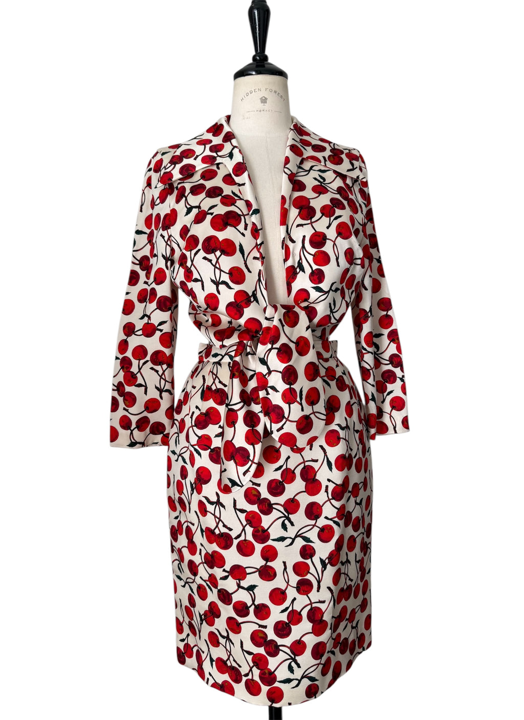 Dolce & Gabbana FW 1996 Runway silk set cherry print