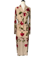 Dolce & Gabbana SS 1997 beige silk rose print set