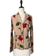Dolce & Gabbana SS 1997 beige silk rose print set