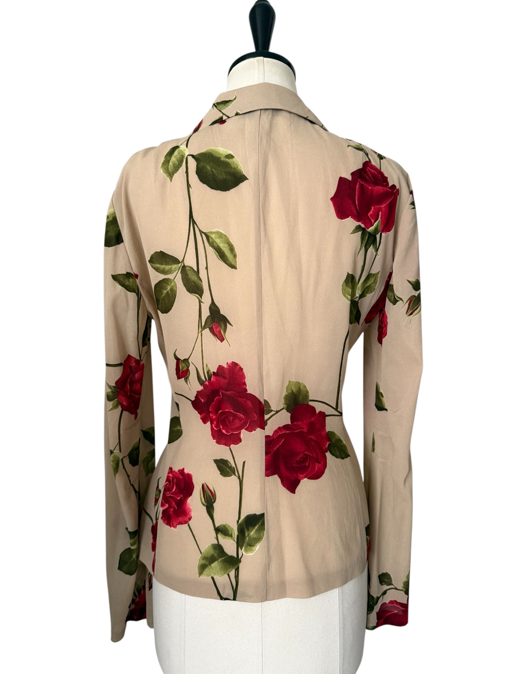 Dolce & Gabbana SS 1997 beige silk rose print set