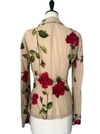 Dolce & Gabbana SS 1997 beige silk rose print set