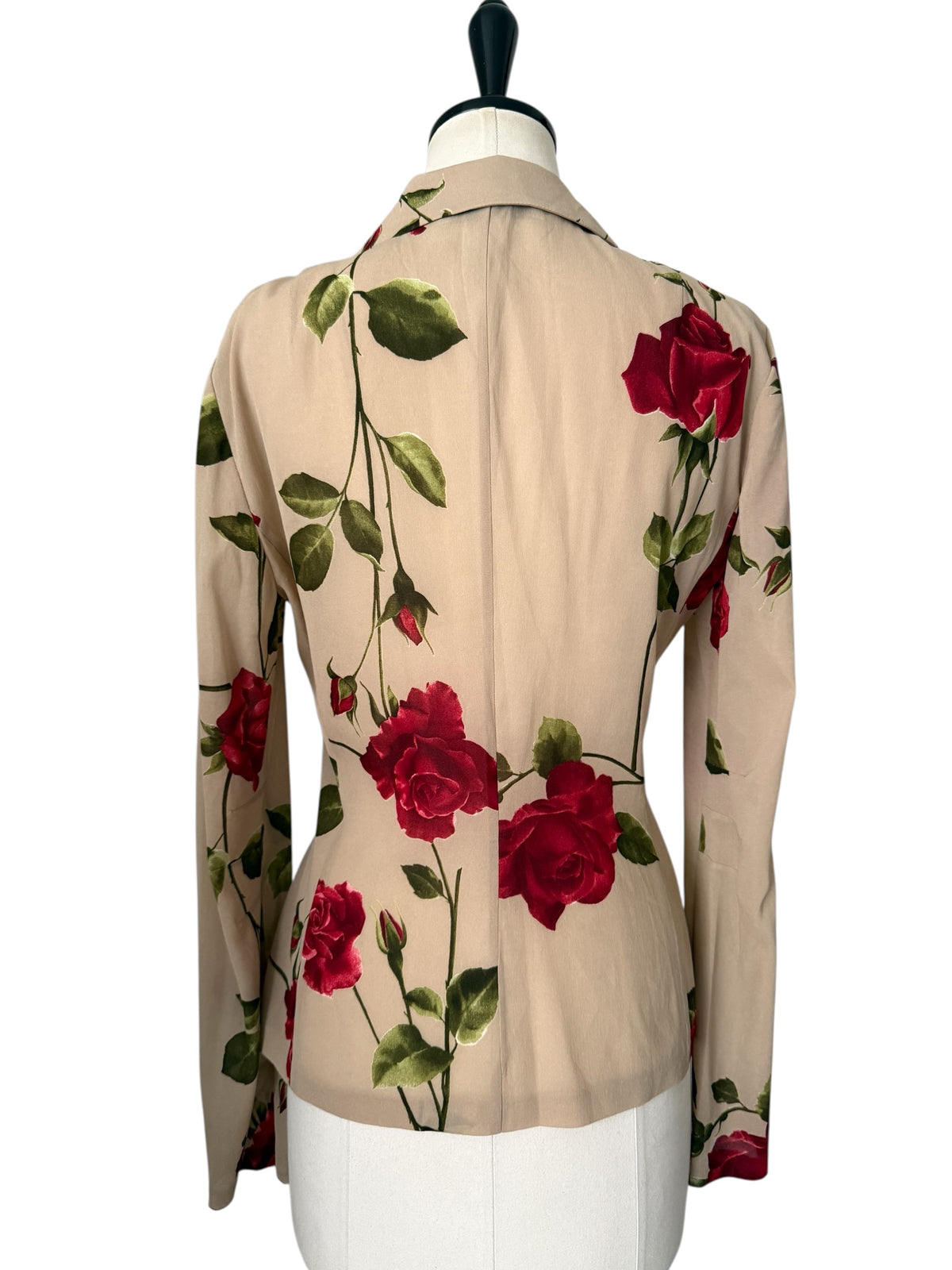Dolce & Gabbana SS 1997 beige silk rose print set