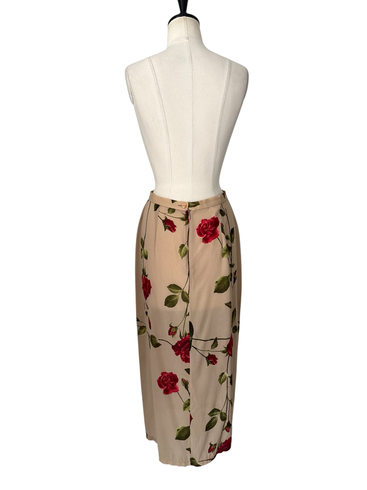 Dolce & Gabbana SS 1997 beige silk rose print set