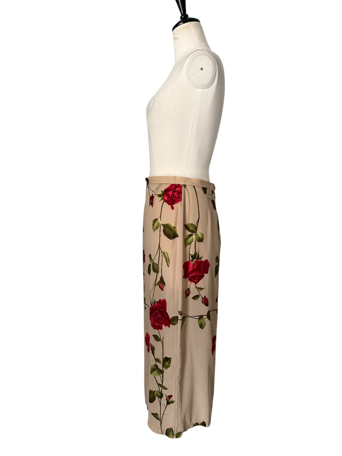Dolce & Gabbana SS 1997 beige silk rose print set
