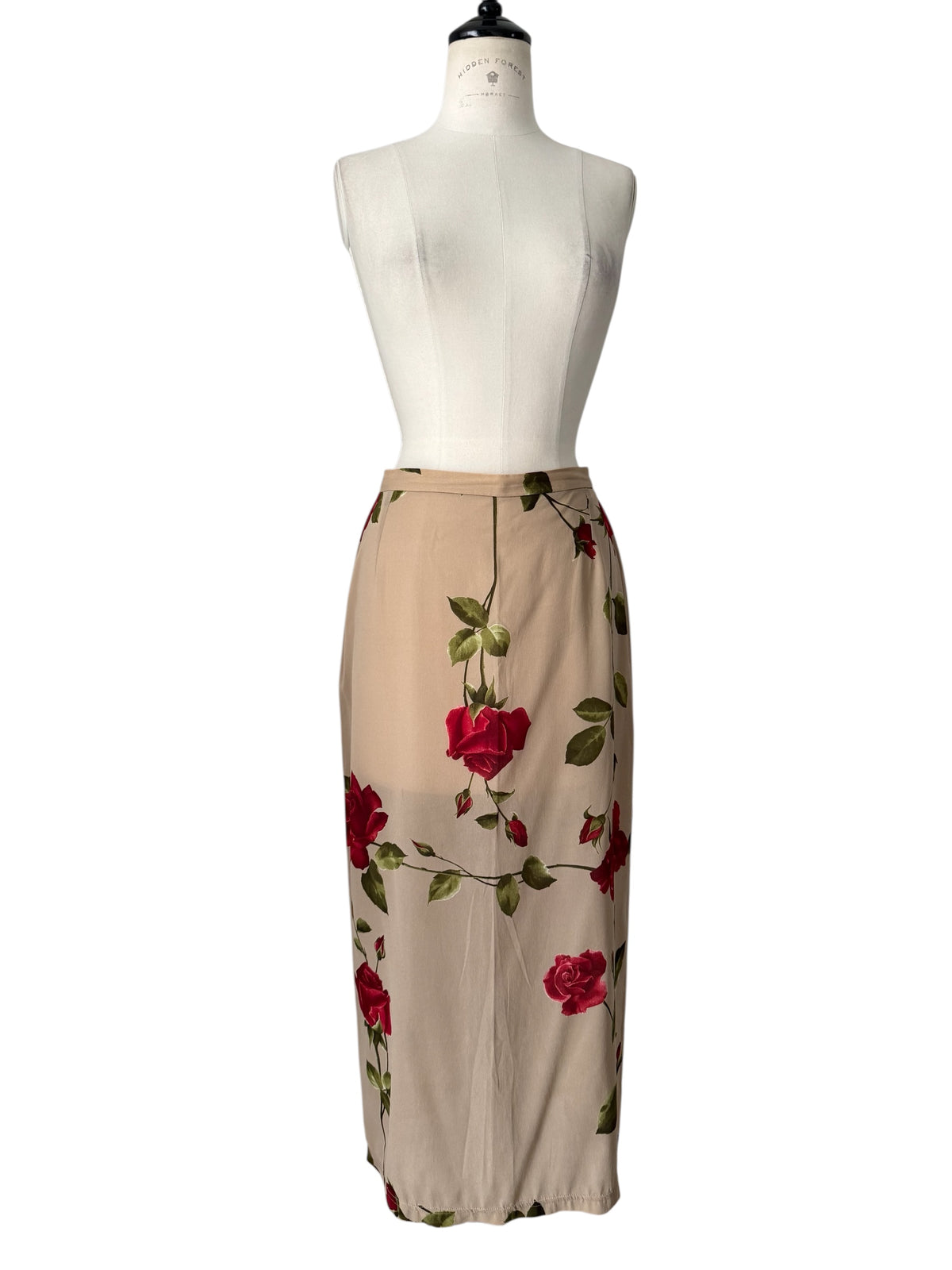 Dolce & Gabbana SS 1997 beige silk rose print set