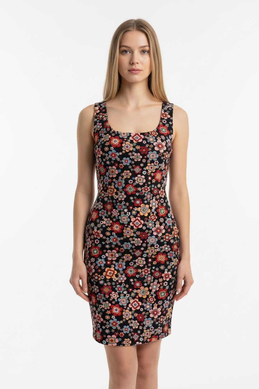 D&g multicolor flower print dress early 2000s