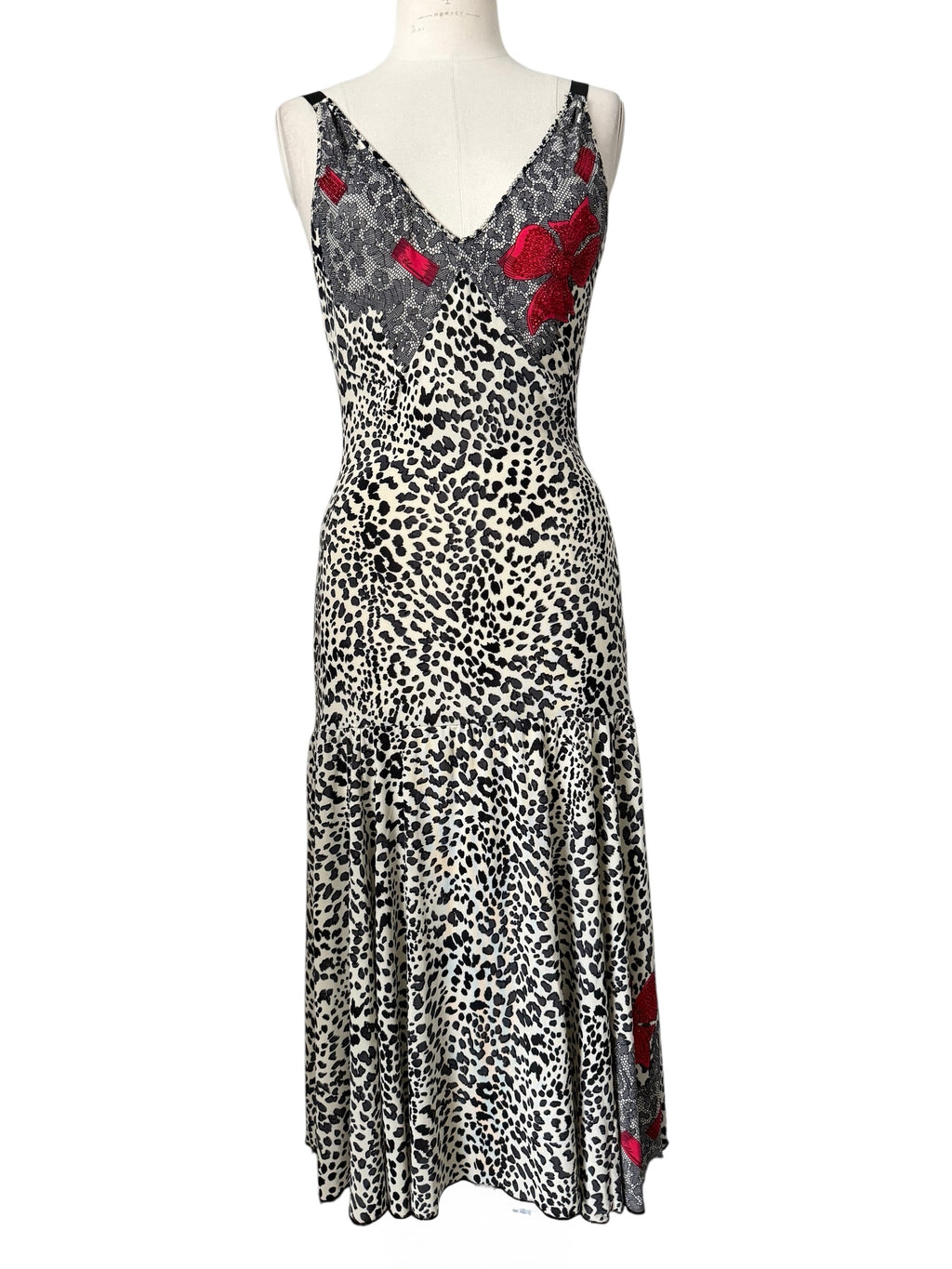 Blumarine early 2000s midi dress animalier print