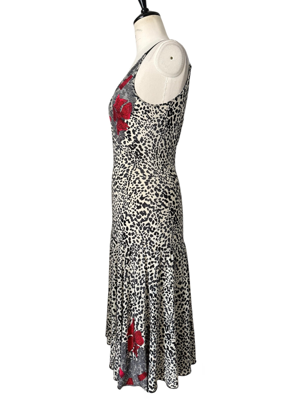 Blumarine early 2000s midi dress animalier print