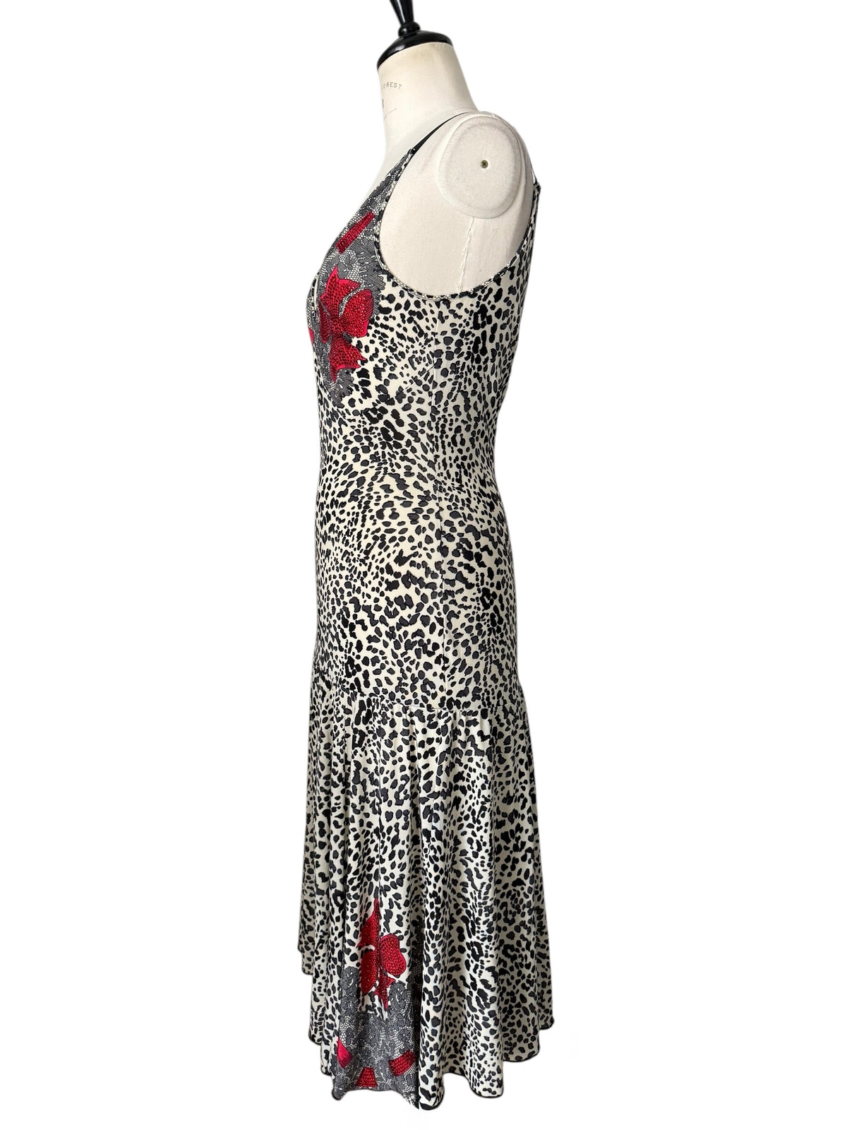 Blumarine early 2000s midi dress animalier print