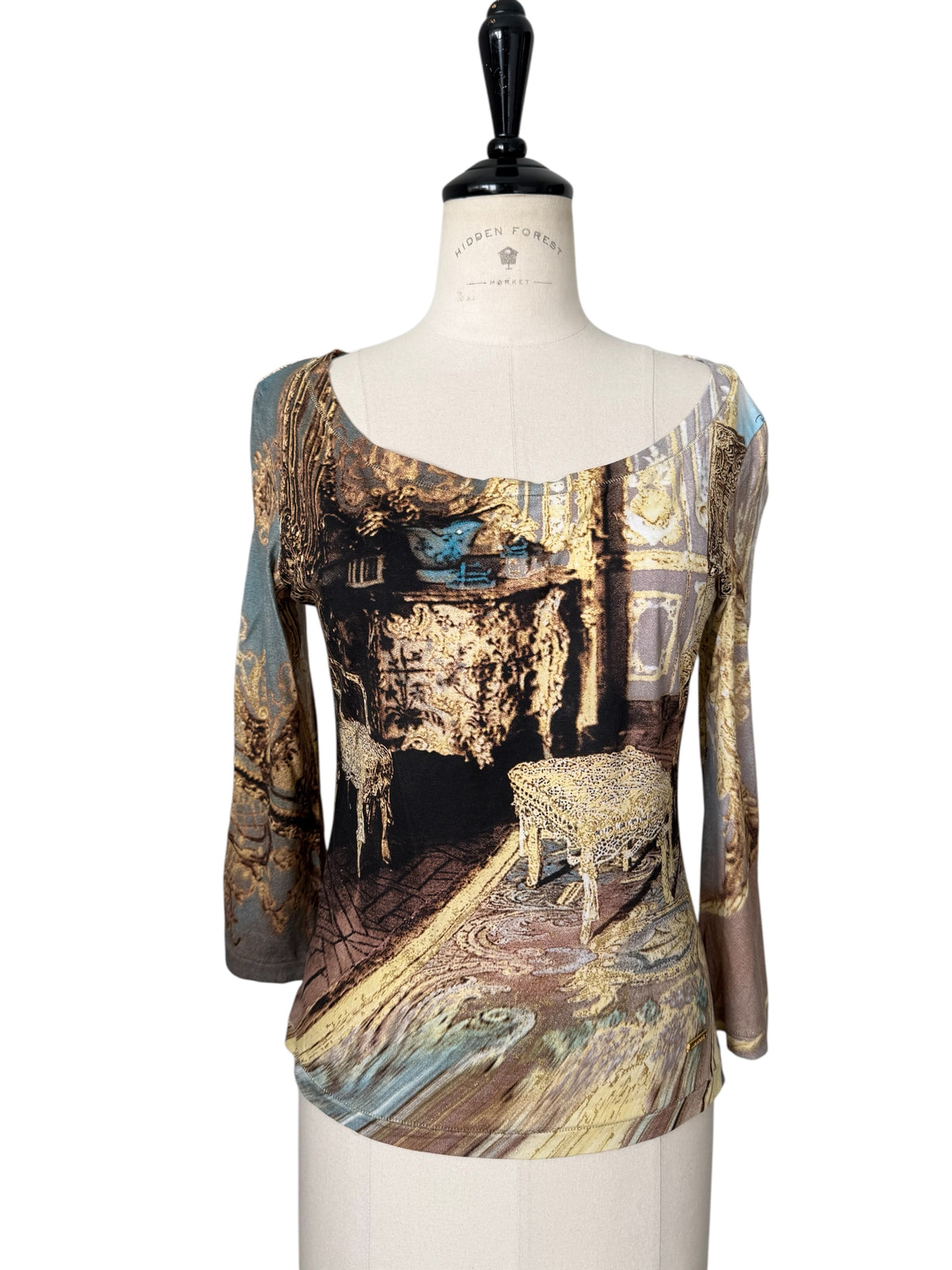 Roberto Cavalli SS 2003 baroque print top