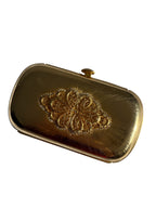Judith Leiber metal gold clutch vintage 80s 90s