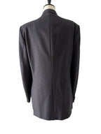Yves Saint Laurent 90s wool blazer blue gray stripes